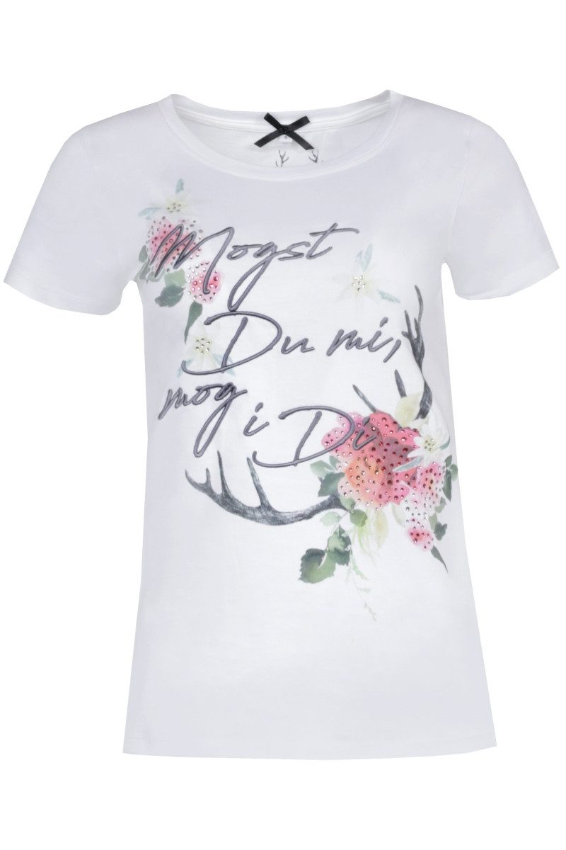 MarJo Trachtenshirt Trachtenshirt Damen - JUTTA - flieder, schnee