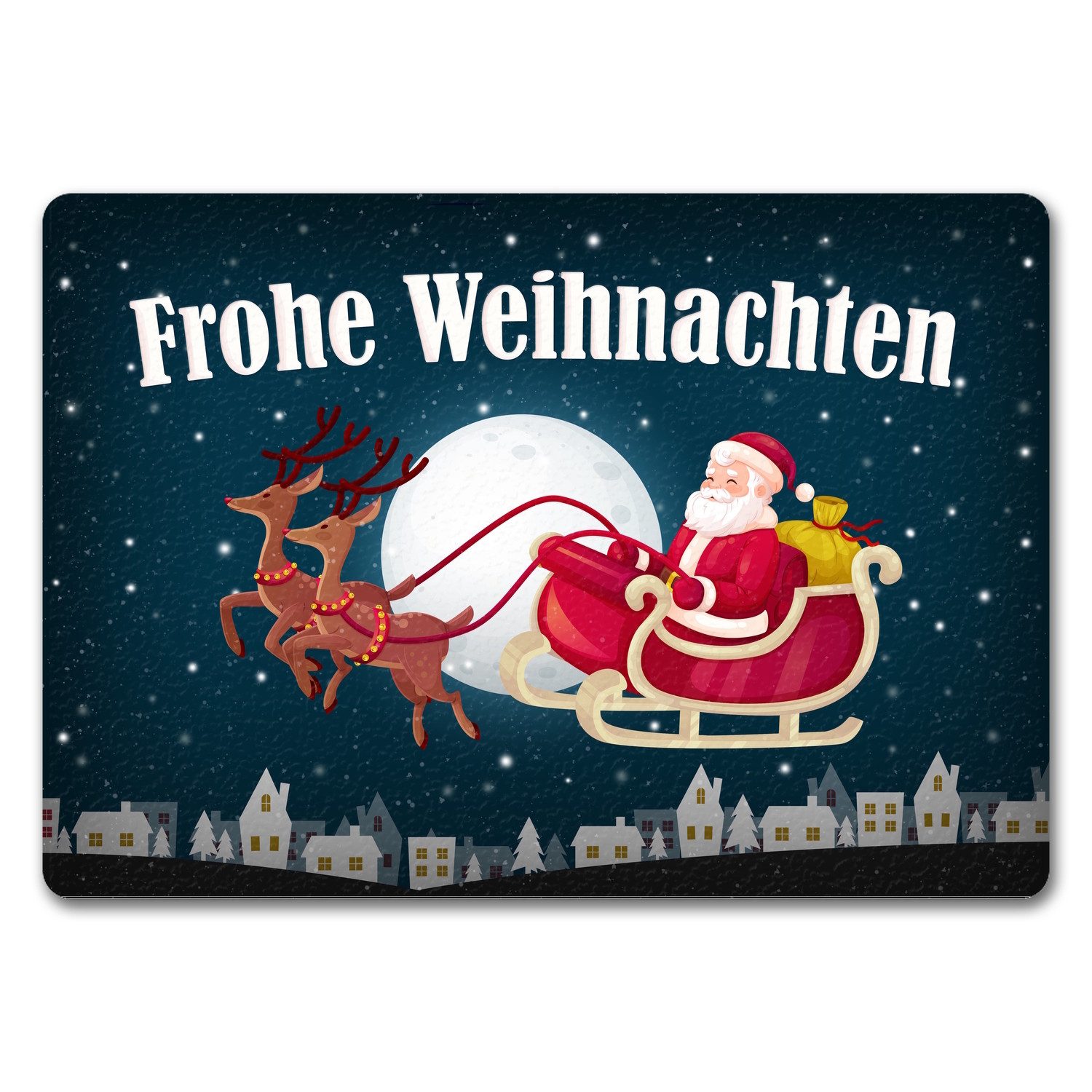 speecheese Fußmatte Frohe Weihnachten Fußmatte randlos mit Weihnachtsmann M günstig online kaufen