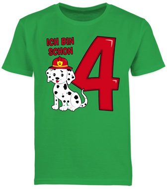 Shirtracer T-Shirt Ich bin schon vier Feuerwehr Hund (1-tlg) 4. Geburtstag