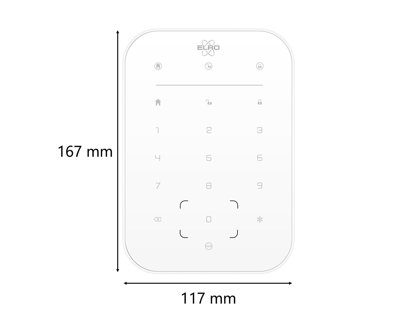 Elro Bedienfeld für ELRO AS98S Home2 Alarm Alarmanlage (Alarmzentrale für Smart Home Alarmanlage Haus oder Wohnung)