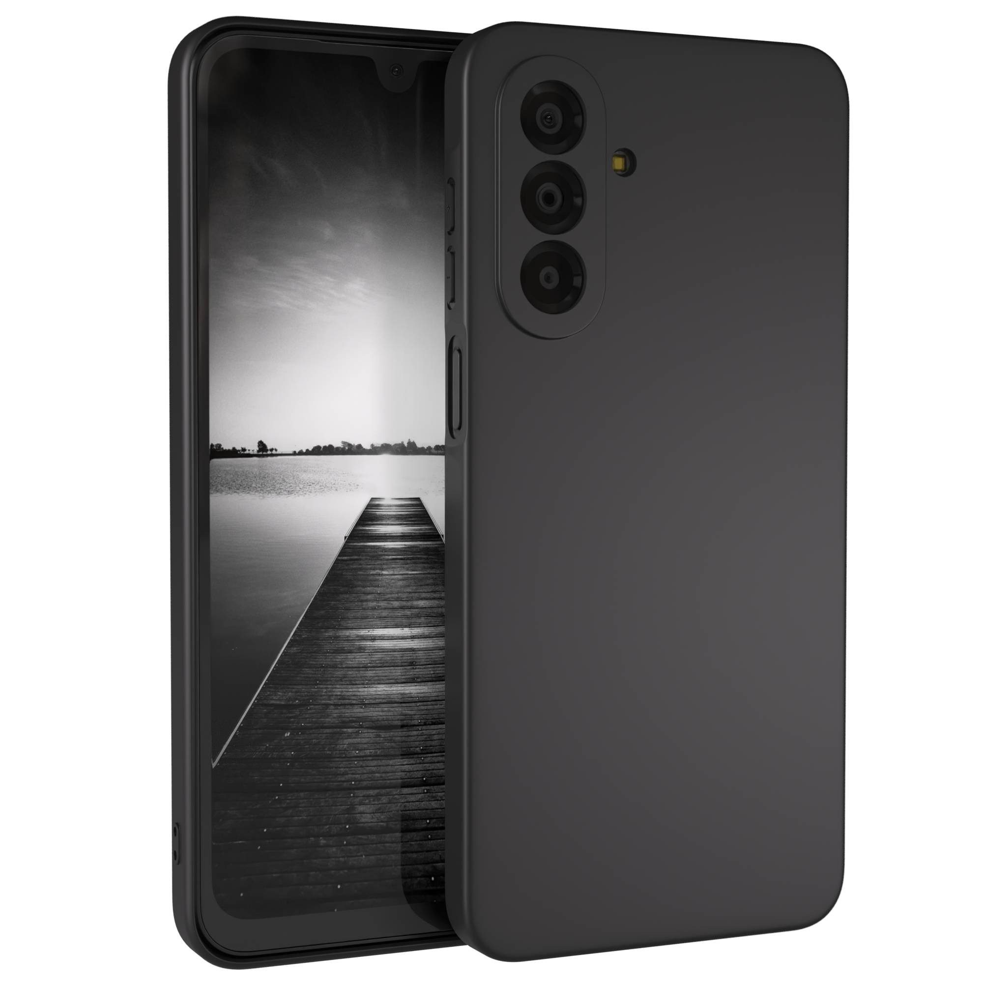 EAZY CASE Handyhülle Slimcover Solid Schwarz für Galaxy A17, A37 & A57 6,7 Zoll, schwarze Hülle Ultra Dünn Silikon Backcover TPU Telefonhülle Solid