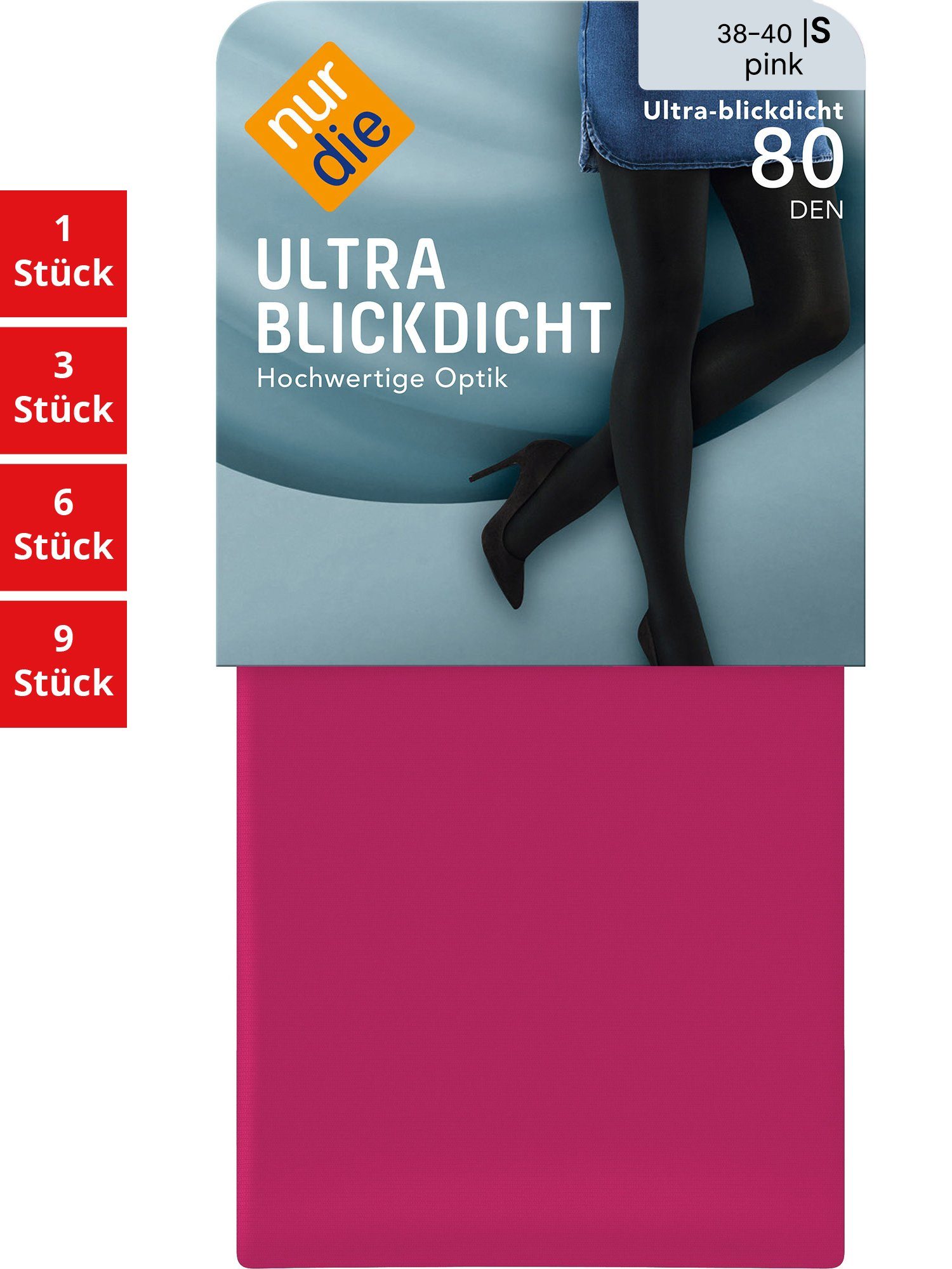 Nur Die Fein-strumpfhose 1 Pack softbund blickdicht St) 80 Ultra multi-pack Damen opaque Blickdicht (1er/3er/6er/9er pink Feinstrumpfhose nylon DEN frauen