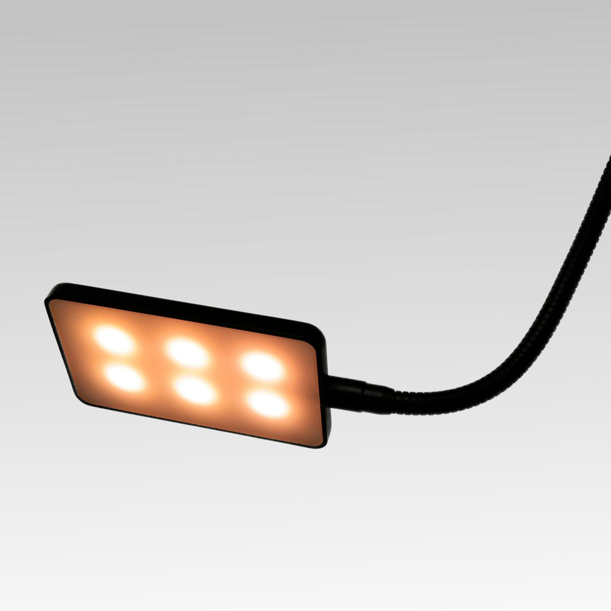 warmweiß LED flexible Bettlampe schwarz, 4W schwarz, Nachttischlampe Set 1er Bettleuchte kalb Leseleuchte