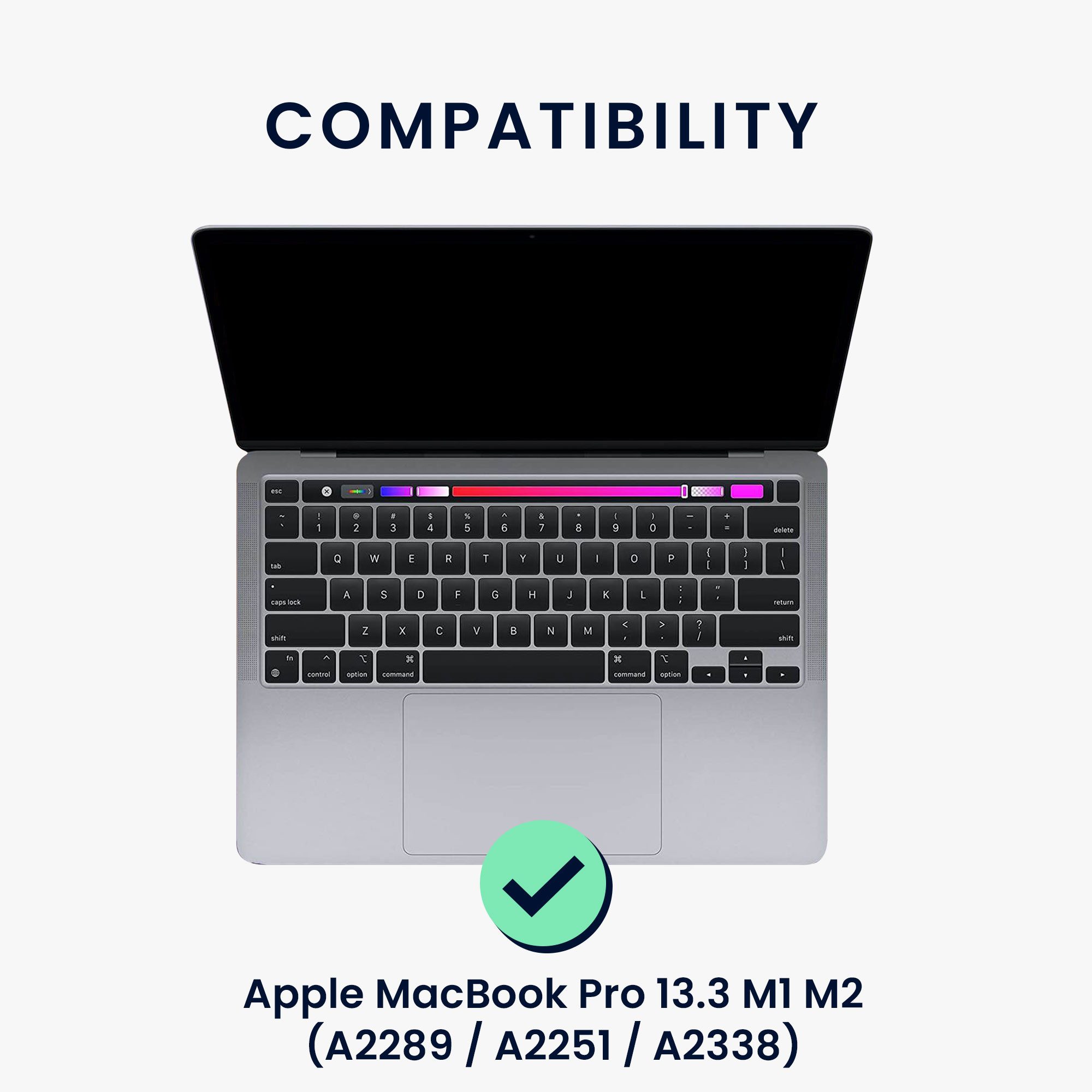 kwmobile Etui Apple MacBook Pro 13.3 M1 M2 (A2289 / A2251 / A2338) Sticker, Keyboard Sticker - Farb-Aufkleber für Amerikanische QWERTY Tastatur