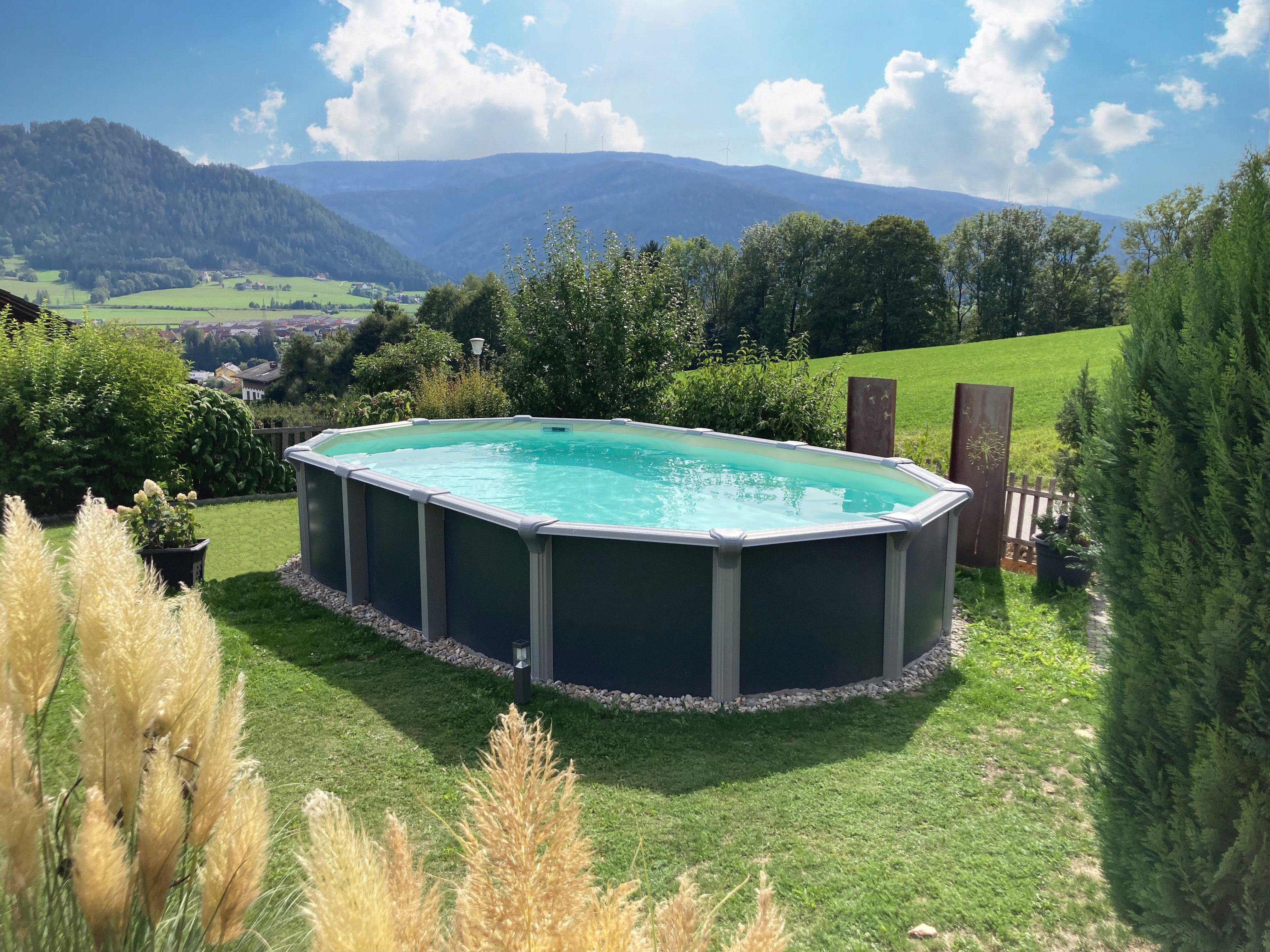 KWAD Ovalpool Green line Evolution (Komplett-Set, 10-tlg), 6,1x3,7x1,32 design Folie in blau, sand oder grau erhältlich