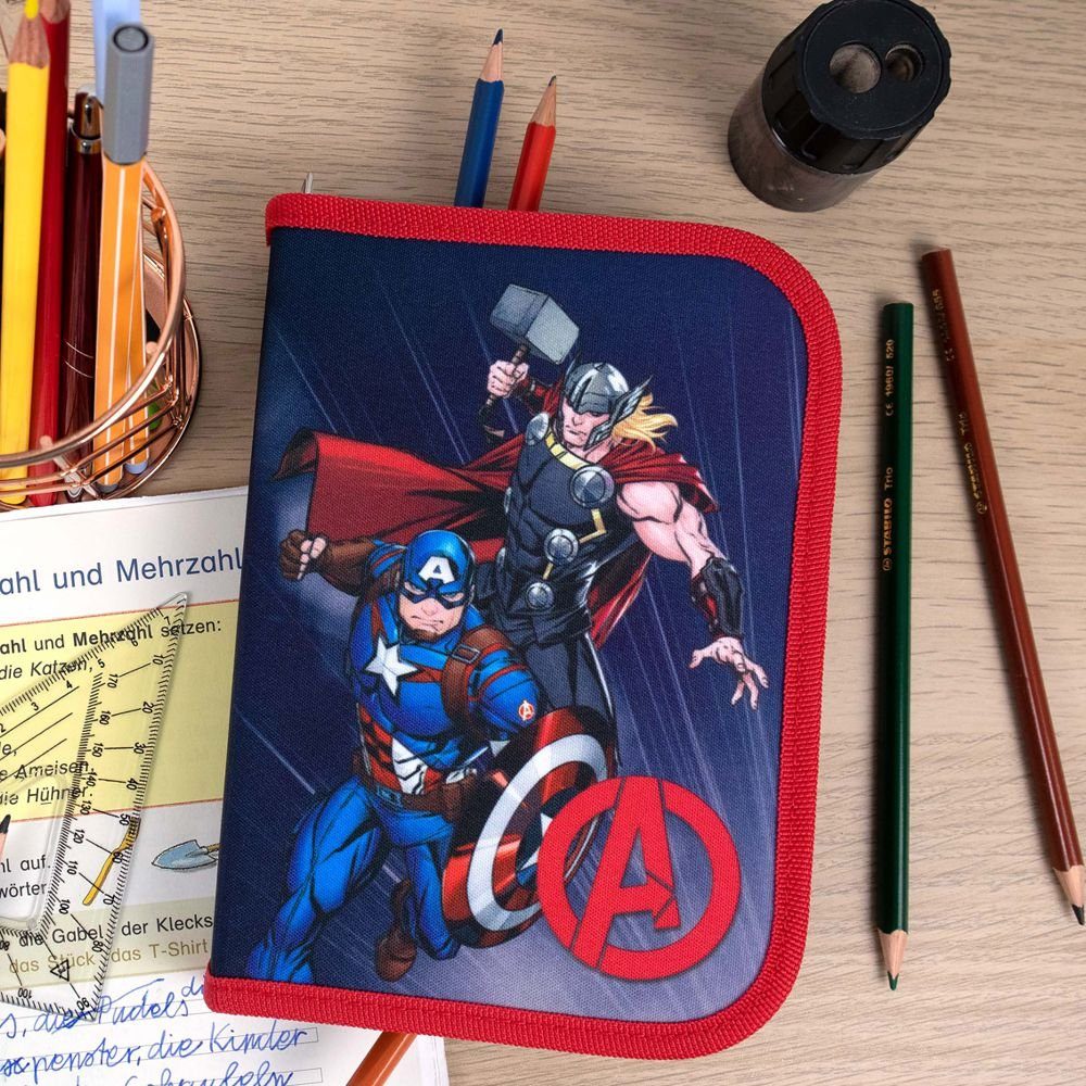 Kinder Avengers MARVEL Federtasche gefüllt Federtasche Federmappe Marvel Schule