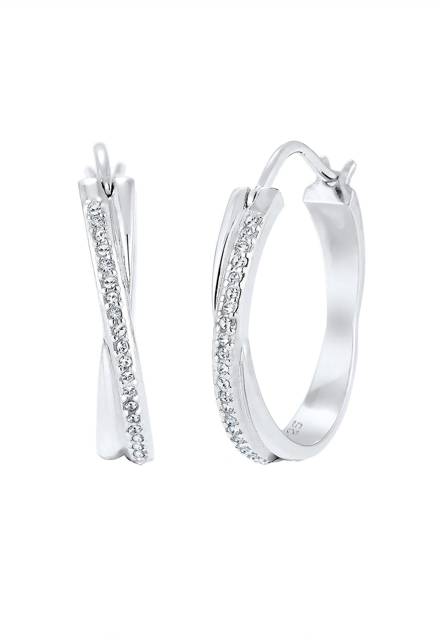 Elli Paar Creolen Creole Verschlungen 925 Silber, mit Kristallen von Swarov günstig online kaufen