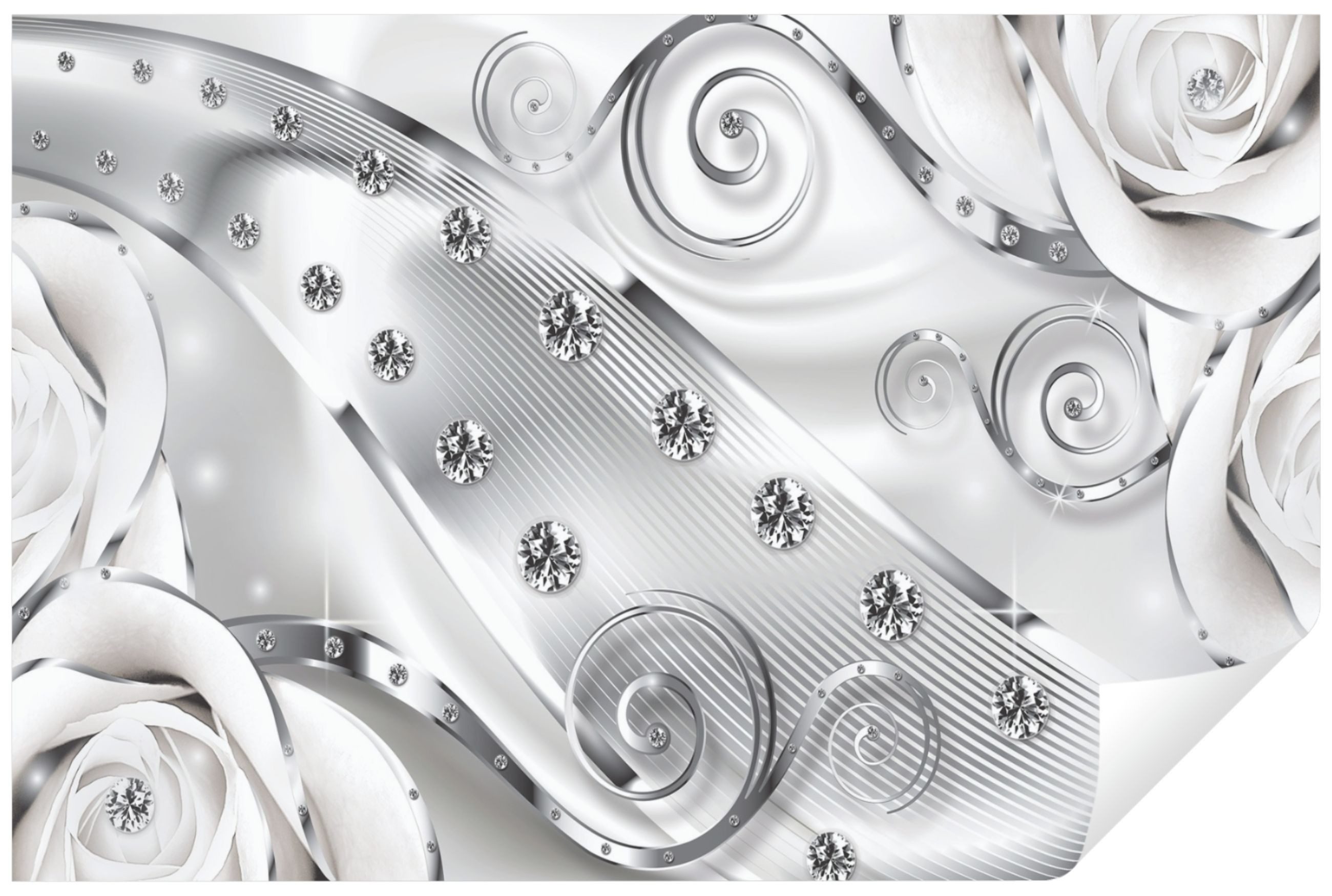 Wallarena Fototapete Blumen Diamanten 3D Vlies günstig online kaufen
