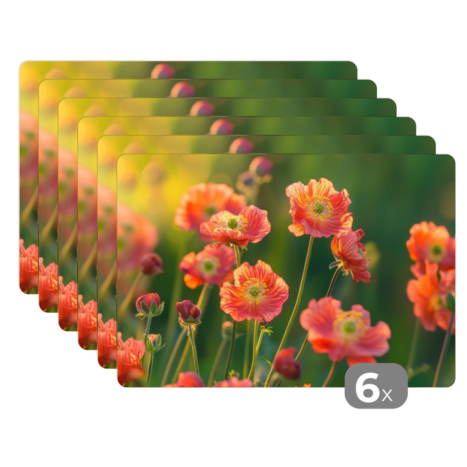MuchoWow Platzset Blumenfeld - Sonnenstrahlen - günstig online kaufen