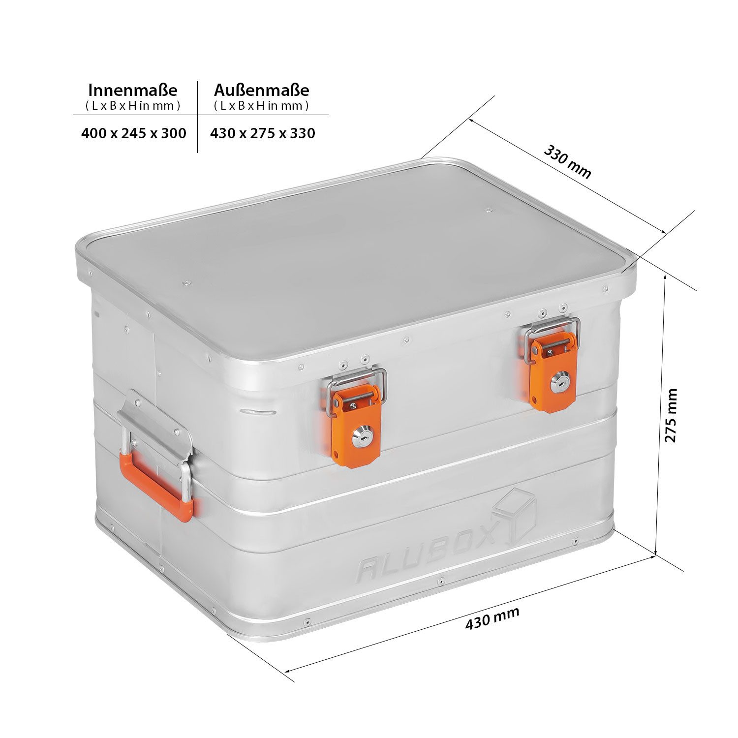 ALUBOX Aufbewahrungsbox Alukiste Transportbox abschließbar mit günstig online kaufen
