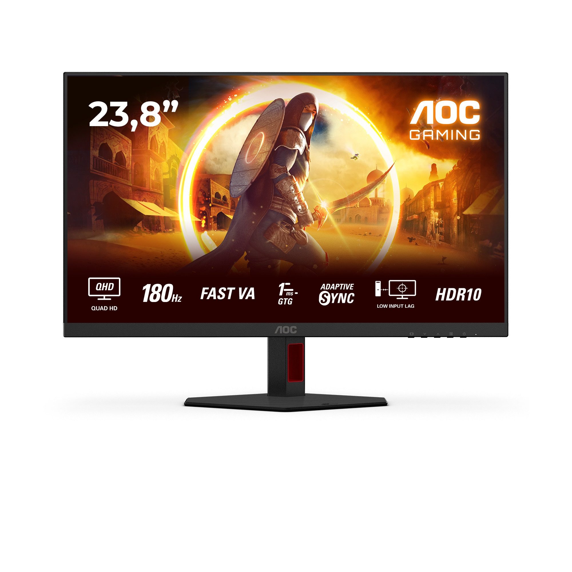 AOC Q24G4RE Gaming-Monitor (60,5 cm/24 ", 2560 x 1440 px, QHD, 1 ms Reaktionszeit, 180 Hz, IPS, neigbar)
