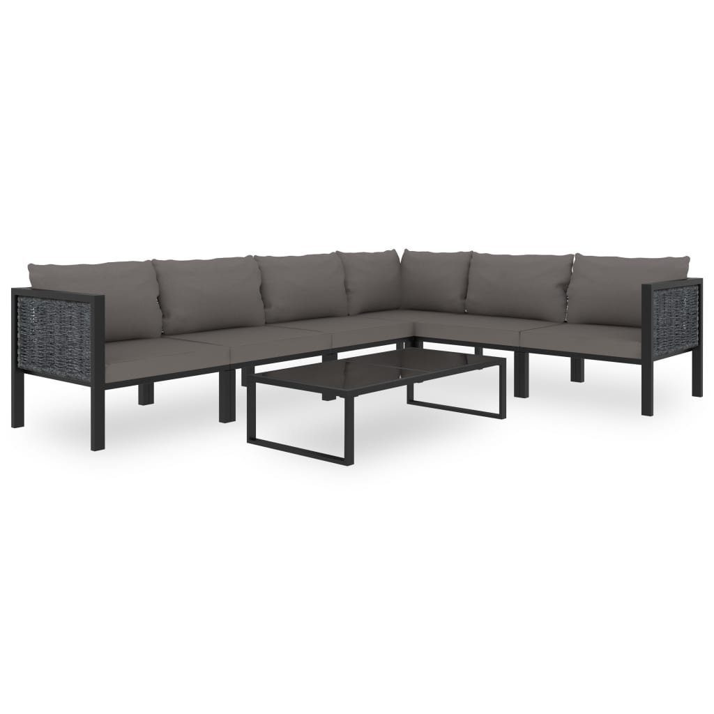 vidaXL GartenloungeSet 7tlg. GartenLoungeSet mit Auflagen Poly
