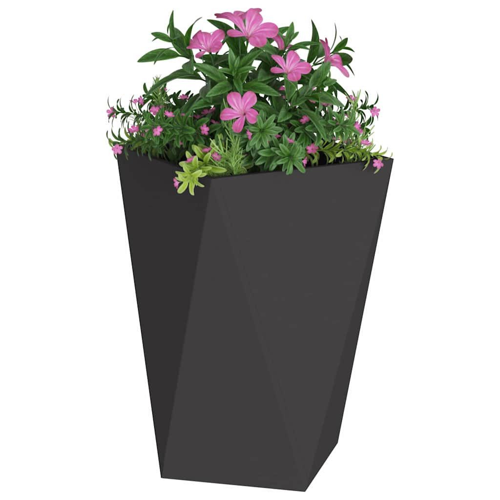 vidaXL Blumentopf Pflanzkübel Schwarz 50 x 50 x 75 cm Stahl (1 St) – Bild 3 von 5