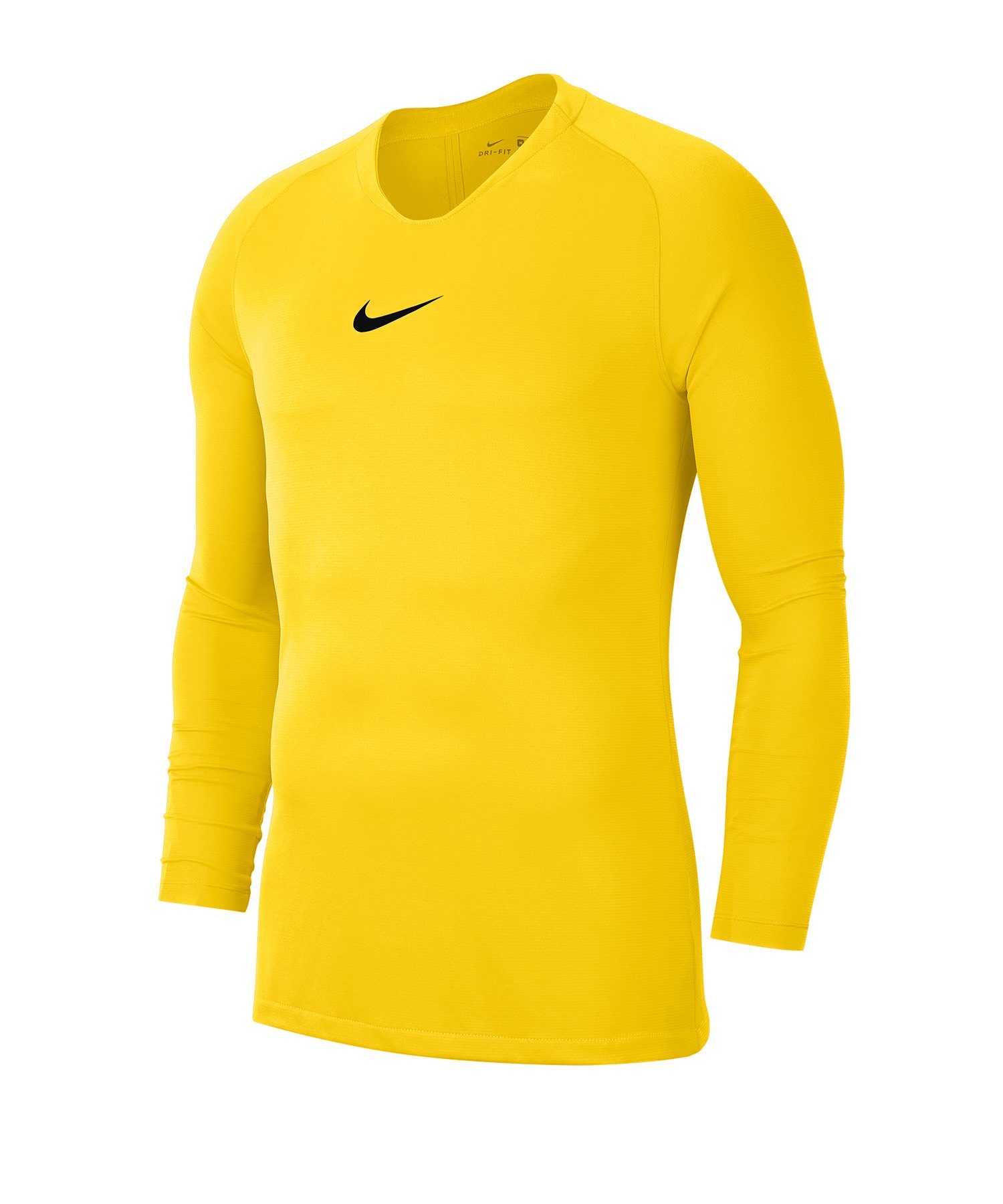 Nike Funktionsshirt Park First gelb Daumenöffnung Top Layer Kids