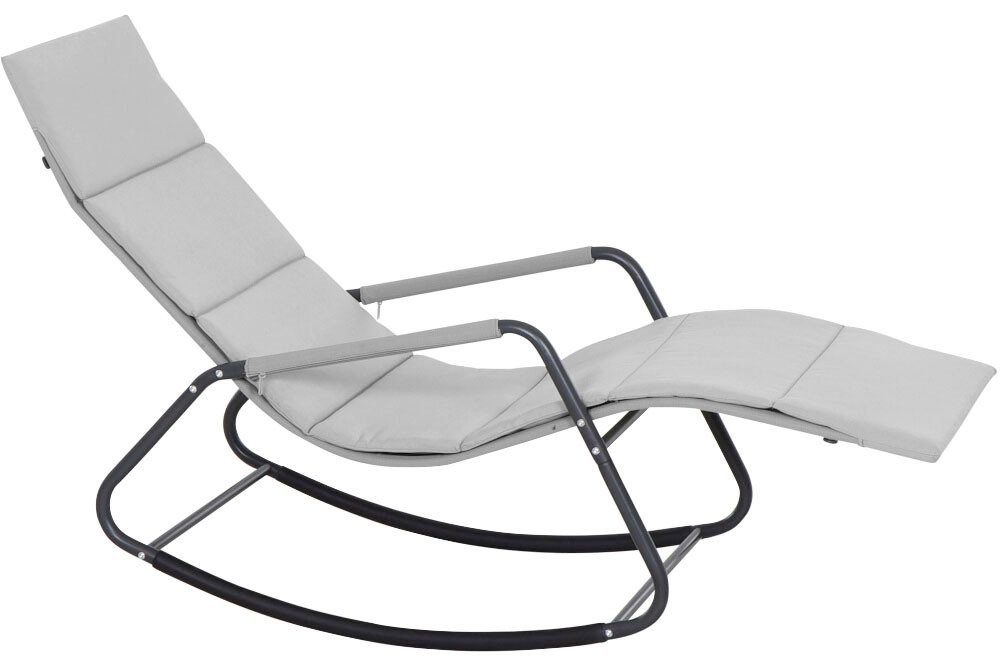 Siena Garden Gartenliege Aliano, Schaukelliege mit Kissen, in grau