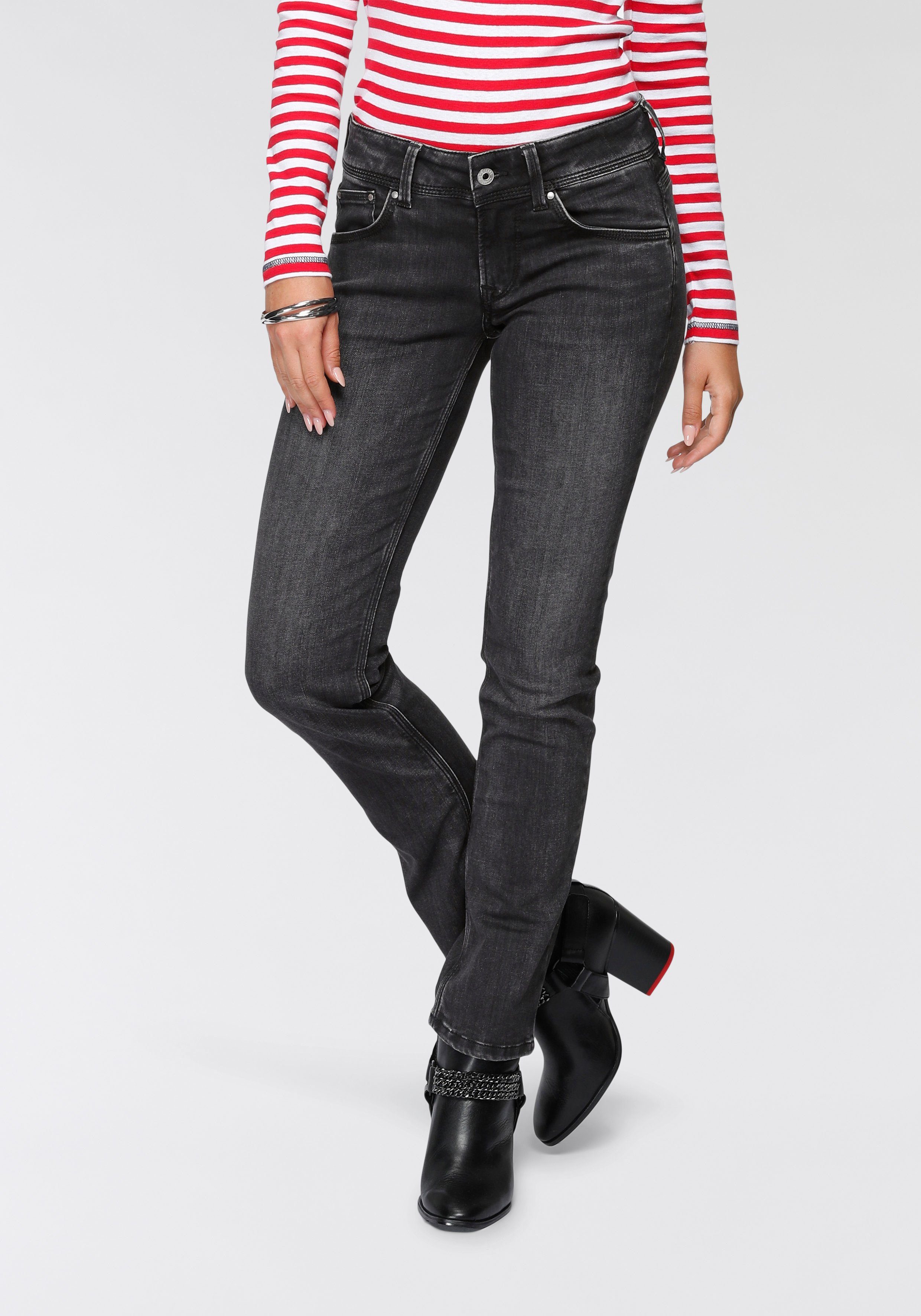Pepe Jeans Slim-fit-Jeans »SATURN« im basic Straight-Fit in Mid-Waist und  5-Pocket-Stil online kaufen | OTTO