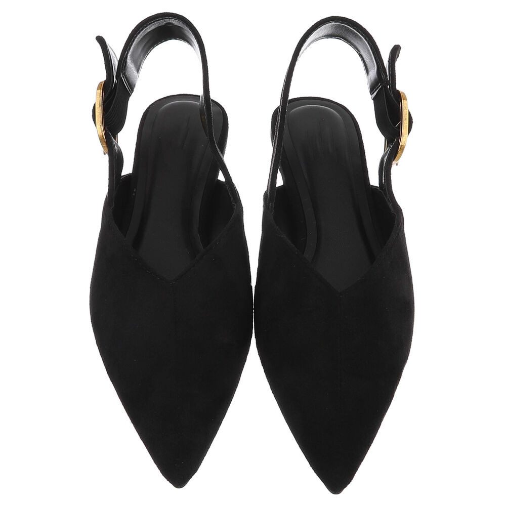 Ital-Design Eleganter Slingback-Schuh für Damen mit dekorativer Schnalle Schnürpumps (91512068) Flach Schnür- & Riemchenpumps in Schwarz – Bild 4 von 5