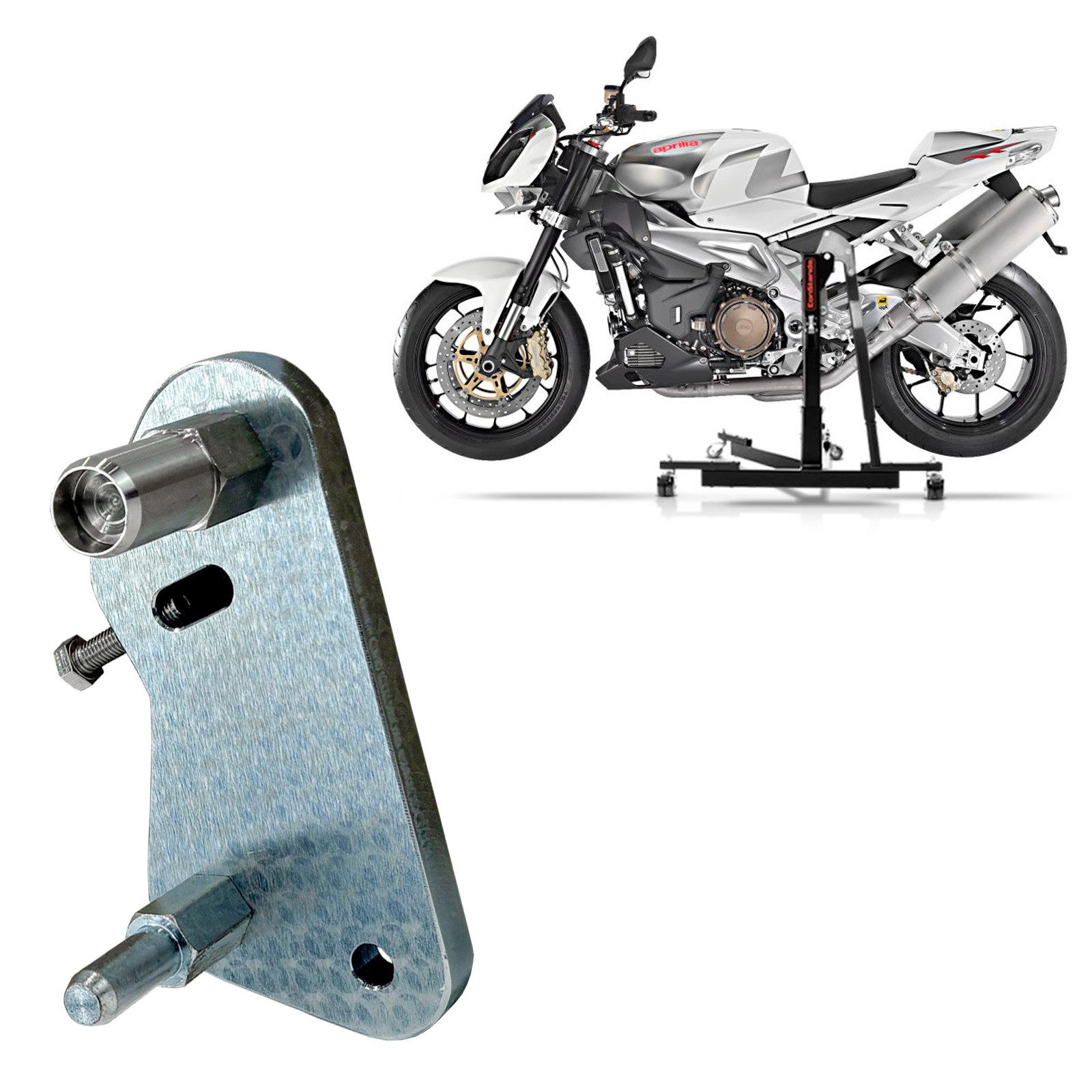 ConStands Motorradheber Adapterplatte für # Power Classic / Evo für Aprilia Tuono 1000/ R 06-1