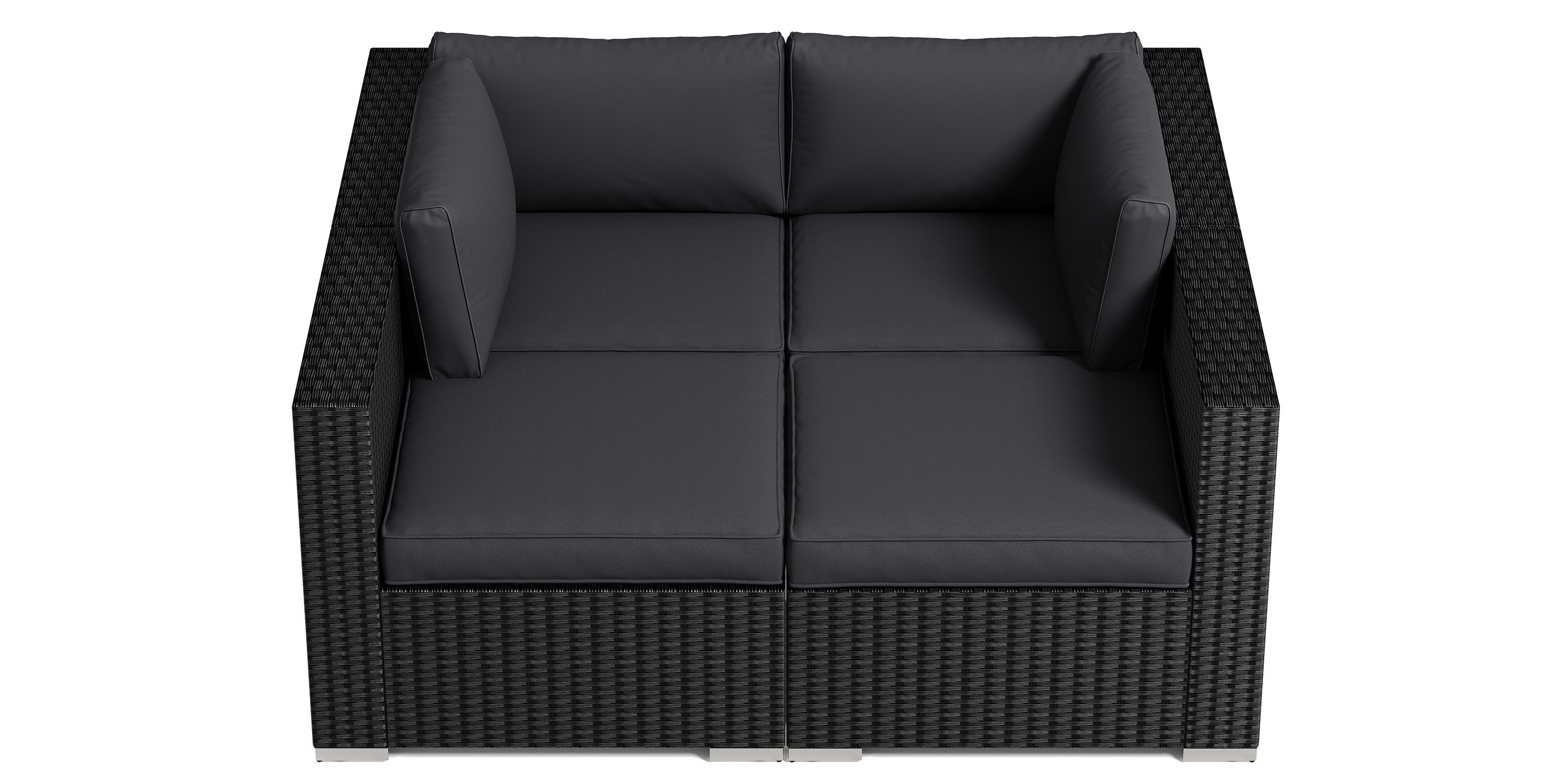 MeXo Gartenlounge-Set Balkonmöbel Rattan Modulsofa mit günstig online kaufen