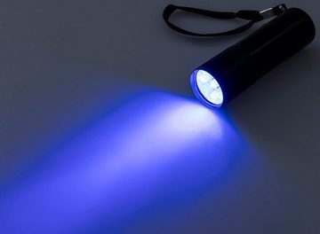 ChiliTec LED Taschenlampe UV LED Taschenlampe mit 9 Schwarzlicht LEDs 25x88mm