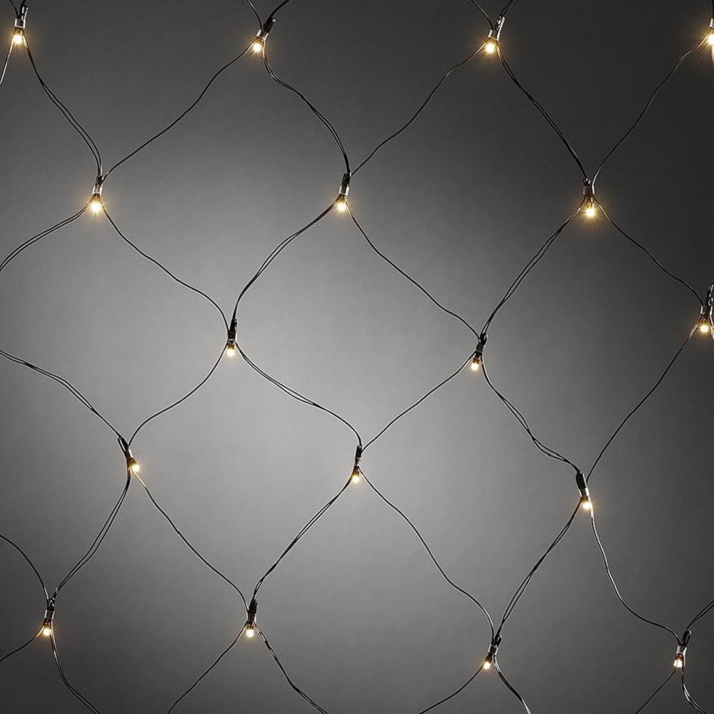 KONSTSMIDE LED-Lichternetz 3723-100 LED Lichternetz 40er warmweiß 80x80cm Batterie 6/9h Timer