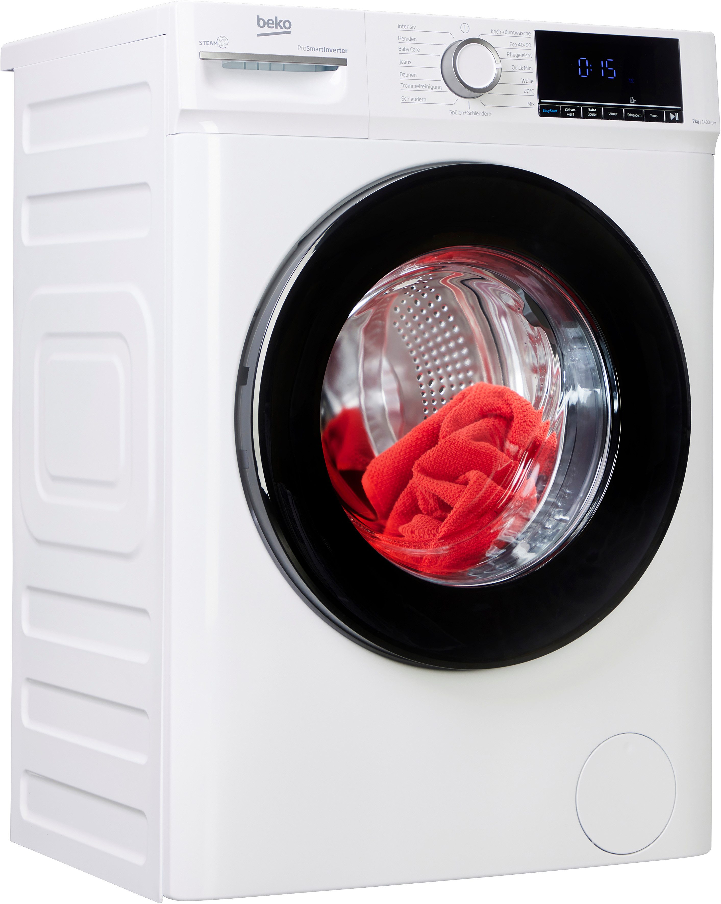 BEKO Waschmaschine WMOFE741, 7 kg, 1400 U/min, Dampf gegen Flecken, vergessene Wäsche einfach nachlegen