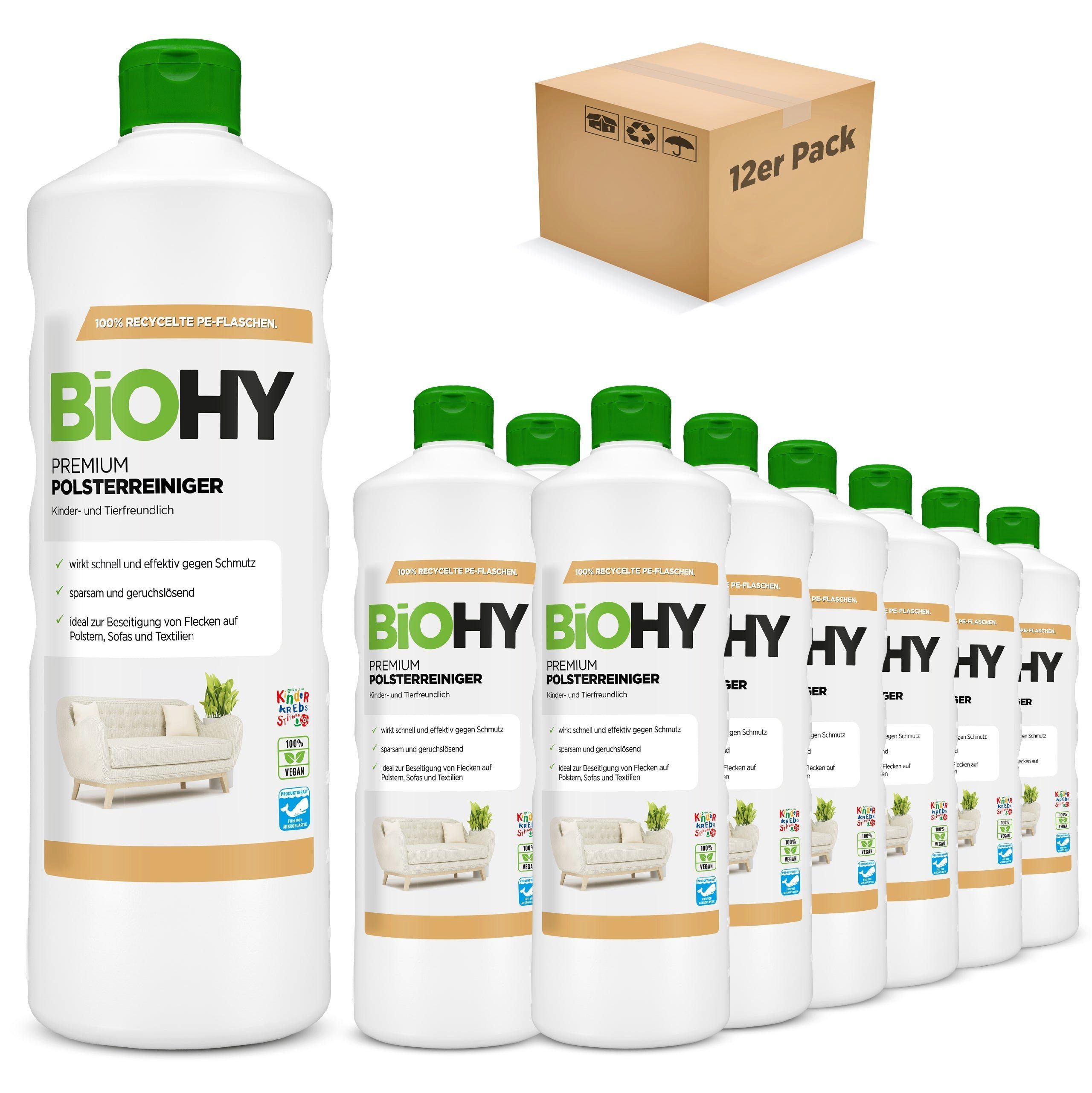 BiOHY Premium Polsterreiniger 12er Pack (12 x 1 Liter Flasche) Polsterreiniger (12-St)