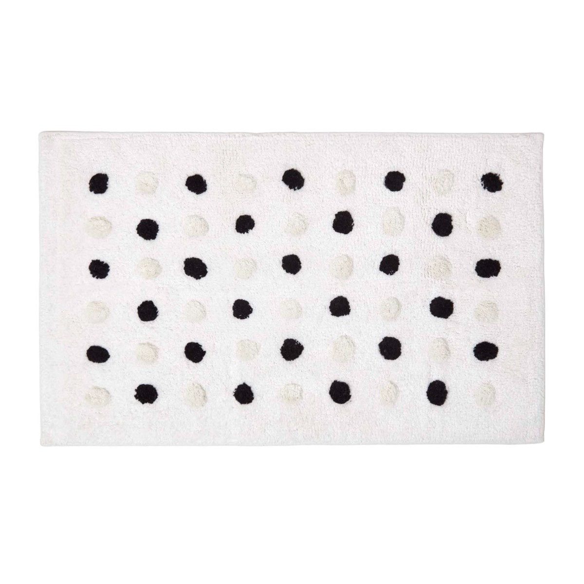 Homescapes Badematte Badematte schwarz-weiß gepunktet, 50 x 80 cm – Badvorleger Polka Dots, Höhe 20 mm, 50 x 80 cm