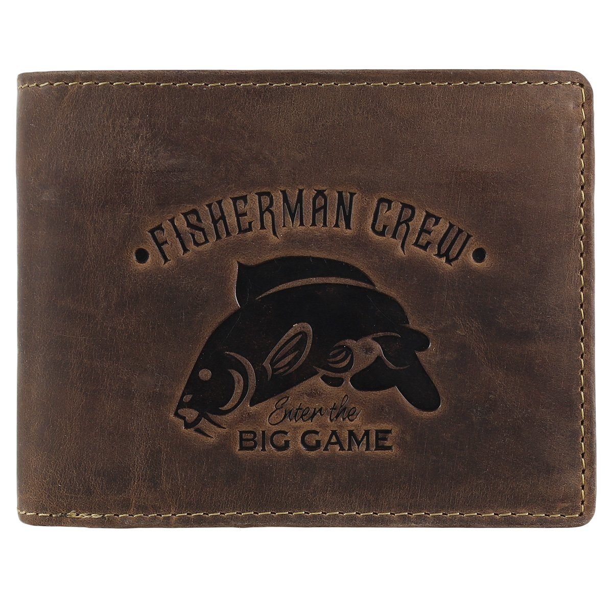 Greenburry Geldbörse Vintage Fisherman Crew Leder Geldbörse BV-1796-FC-Carp günstig online kaufen