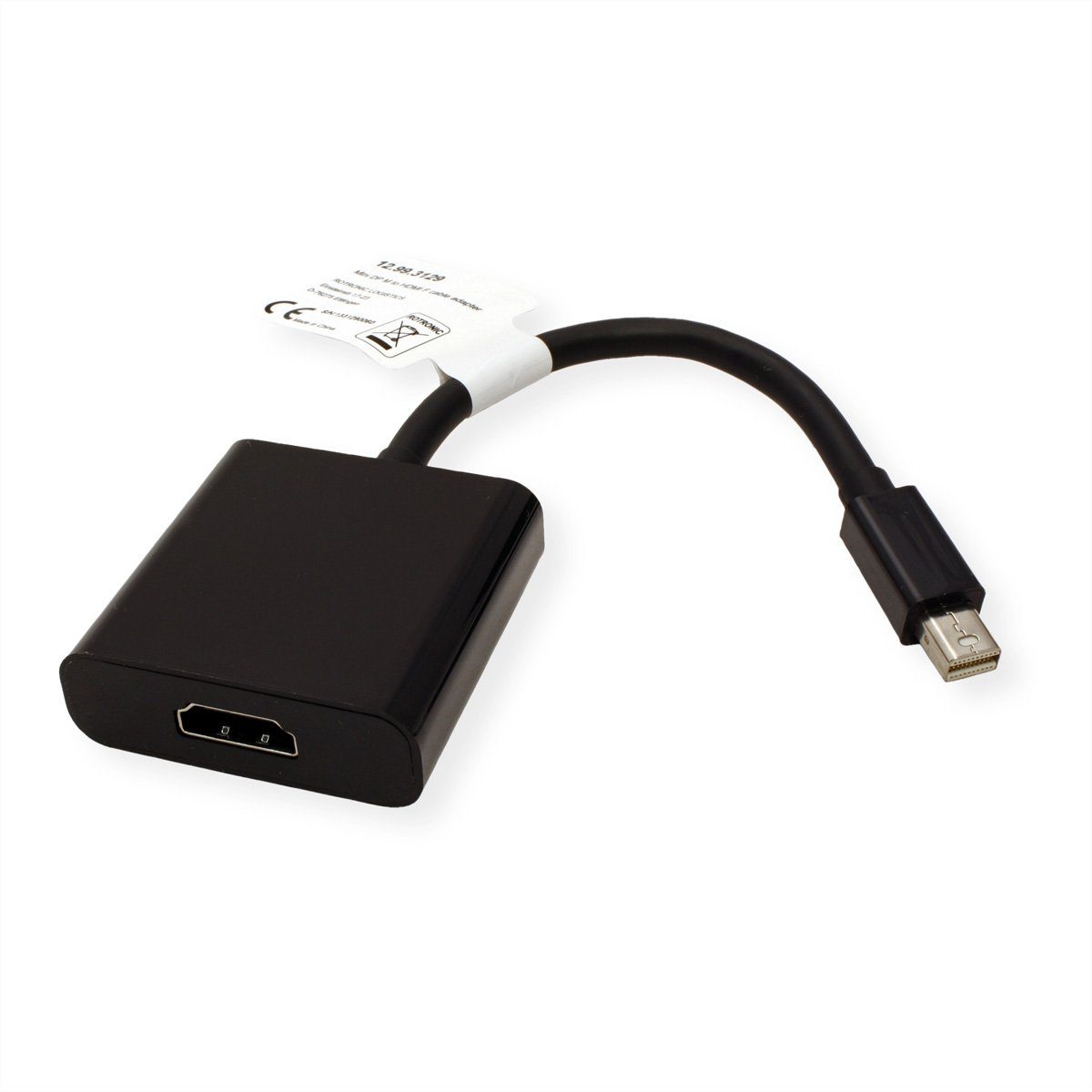 VALUE Mini DisplayPort-HDMI Adapter Audio- & Video-Adapter Mini DisplayPort Männlich (Stecker) zu HDMI Typ A Weiblich (Buchse), 15.0 cm, Mini DP ST - HDMI BU