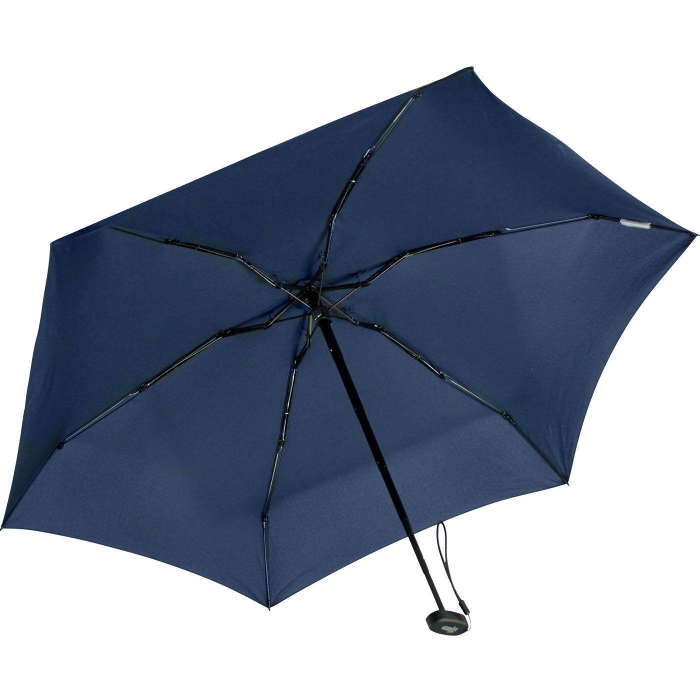iX-brella Taschenregenschirm Ultra winziger - ultra-klein, dunkelblau Mini insignia mit im blue cm Schirm 15 Format, Softcase-Etui Handy