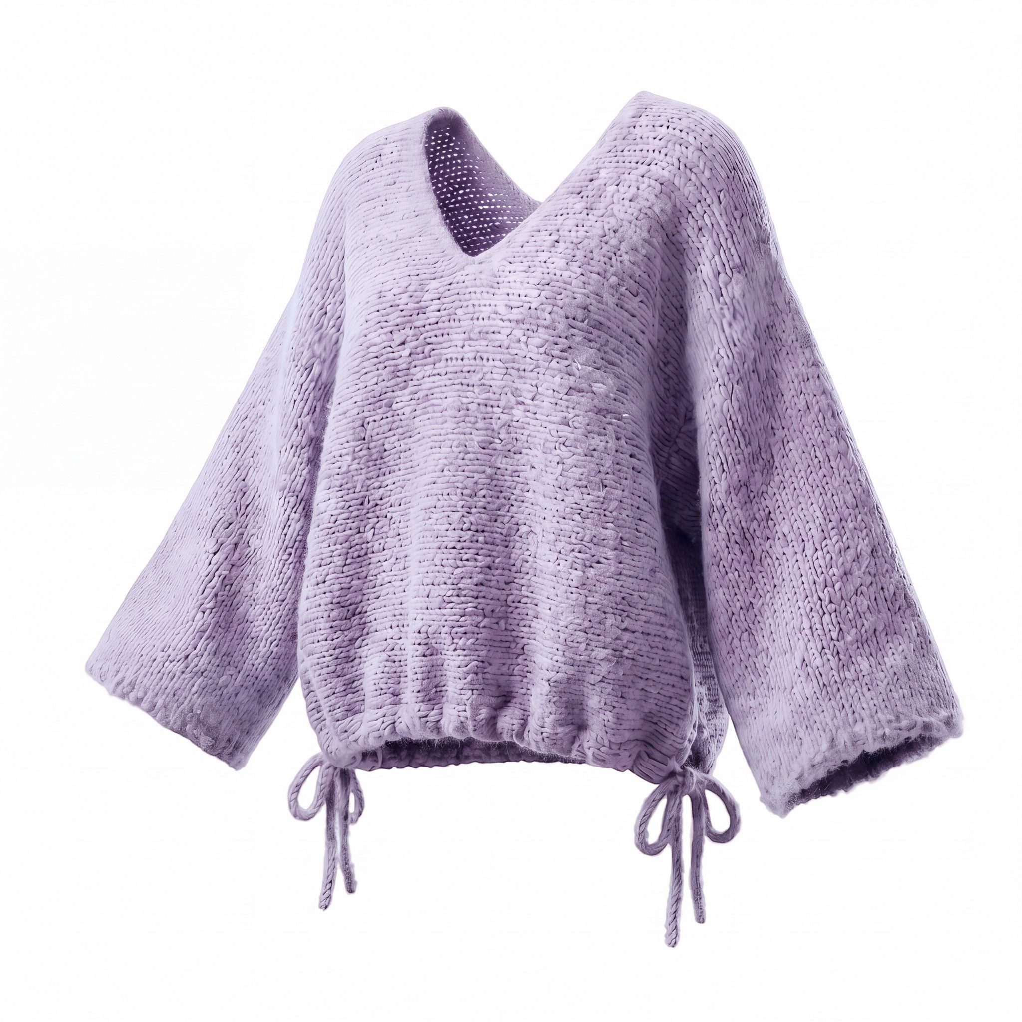OriginalYou Strickpullover Damenpullover Grob Strick Freizeit Pulli Loop zum Binden am Saumabschluss, in Unifarbe