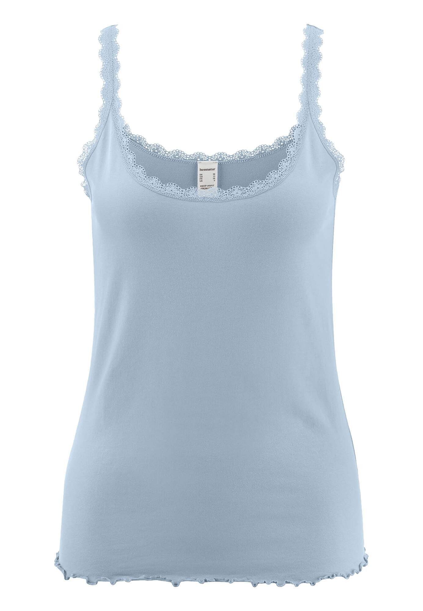 Hessnatur Unterhemd COTTON FEELING LACE aus Bio-Baumwolle (1-St)