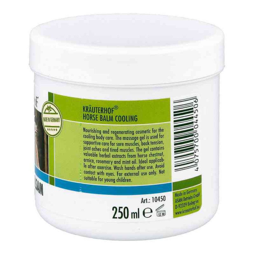 Kräuterhof Körperbalsam KräuterhoF Pferdebalsam 250 ml Kräuter Massagebalsam kühl, 1-tlg., Natürliche Kräuterextrakte, Kühlender Effekt