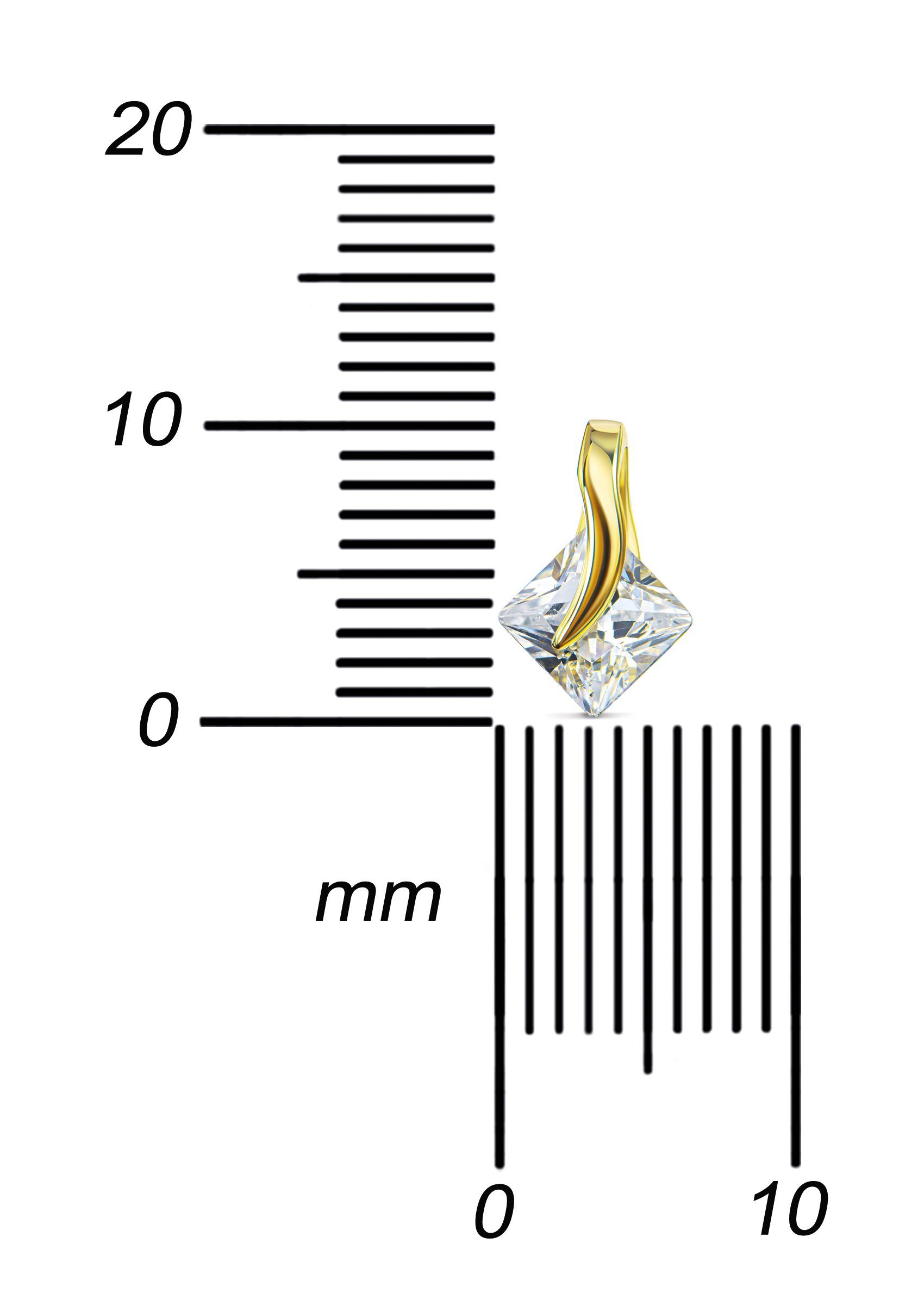 Goldschmuck Gold für 585 Anhänger Zikonia (Goldanhänger, JEVELION Kristallanhänger Damen),