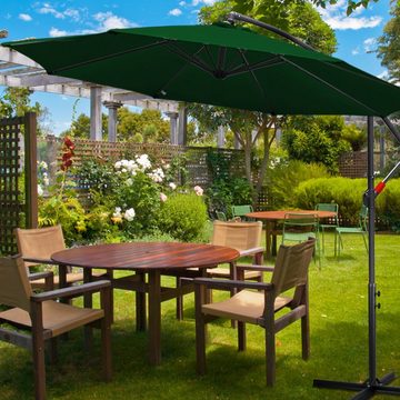 Bettizia Sonnenschirm Sonnenschirm UV40+ Camping Pendelschirm Pavillon Gartenschirm 3m/3.5m, Aluminium/Polyester