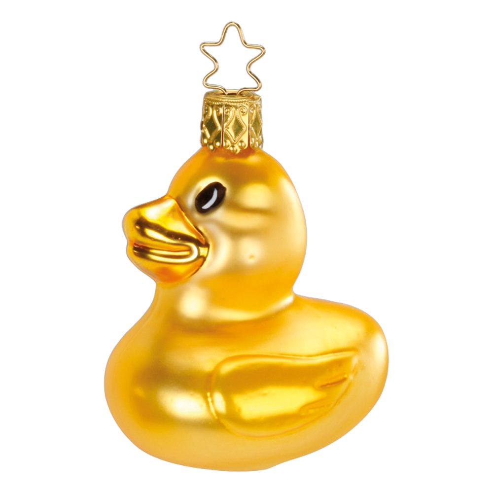 INGE-GLAS® Christbaumschmuck Süsse Bade Ente (1-tlg), mundgeblasen, handbemalt