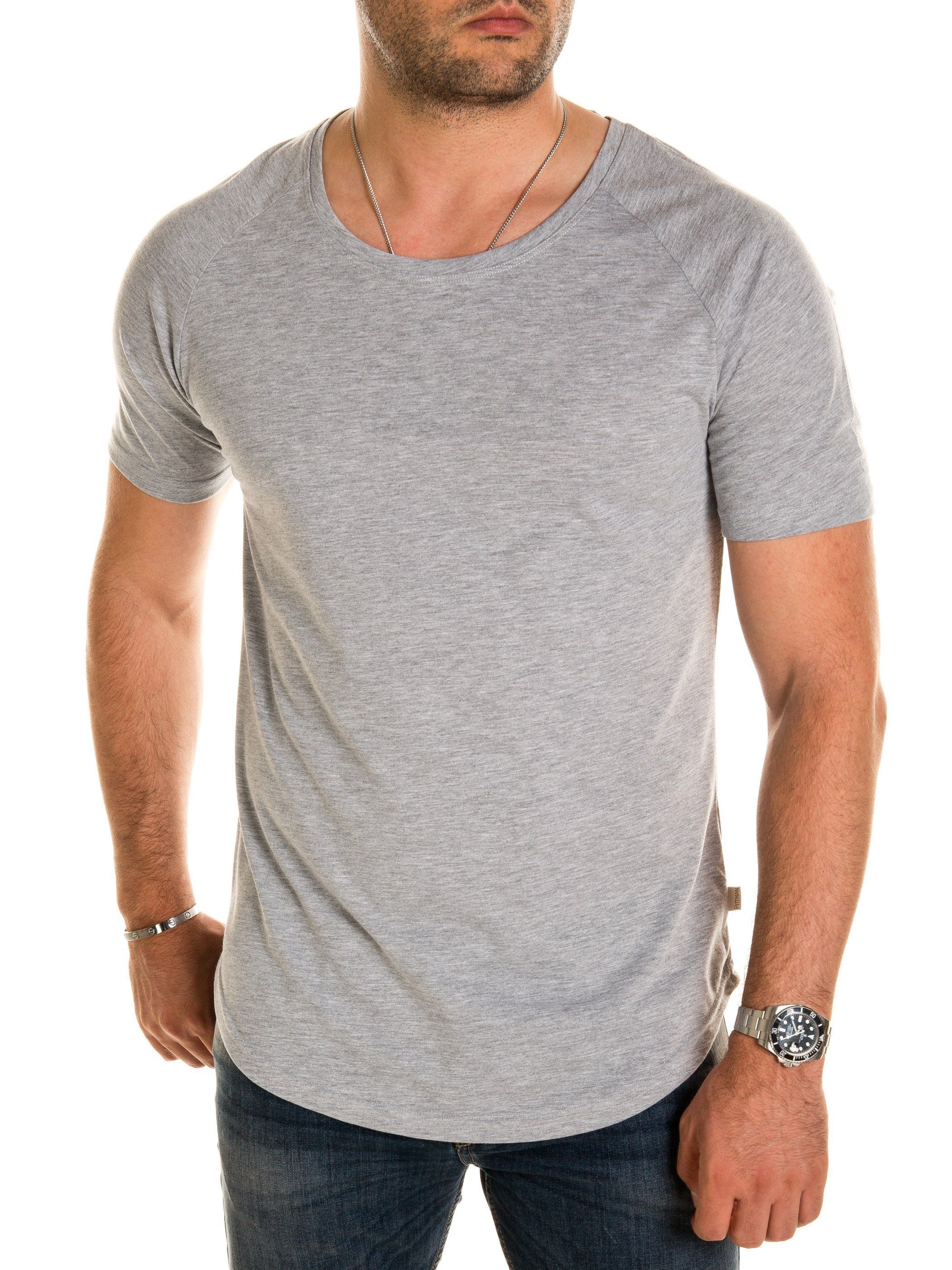 Pittman T-Shirt Pittman - Quin Oversize Basic Tee Crew Neck (1-tlg) dapple gray (163907)