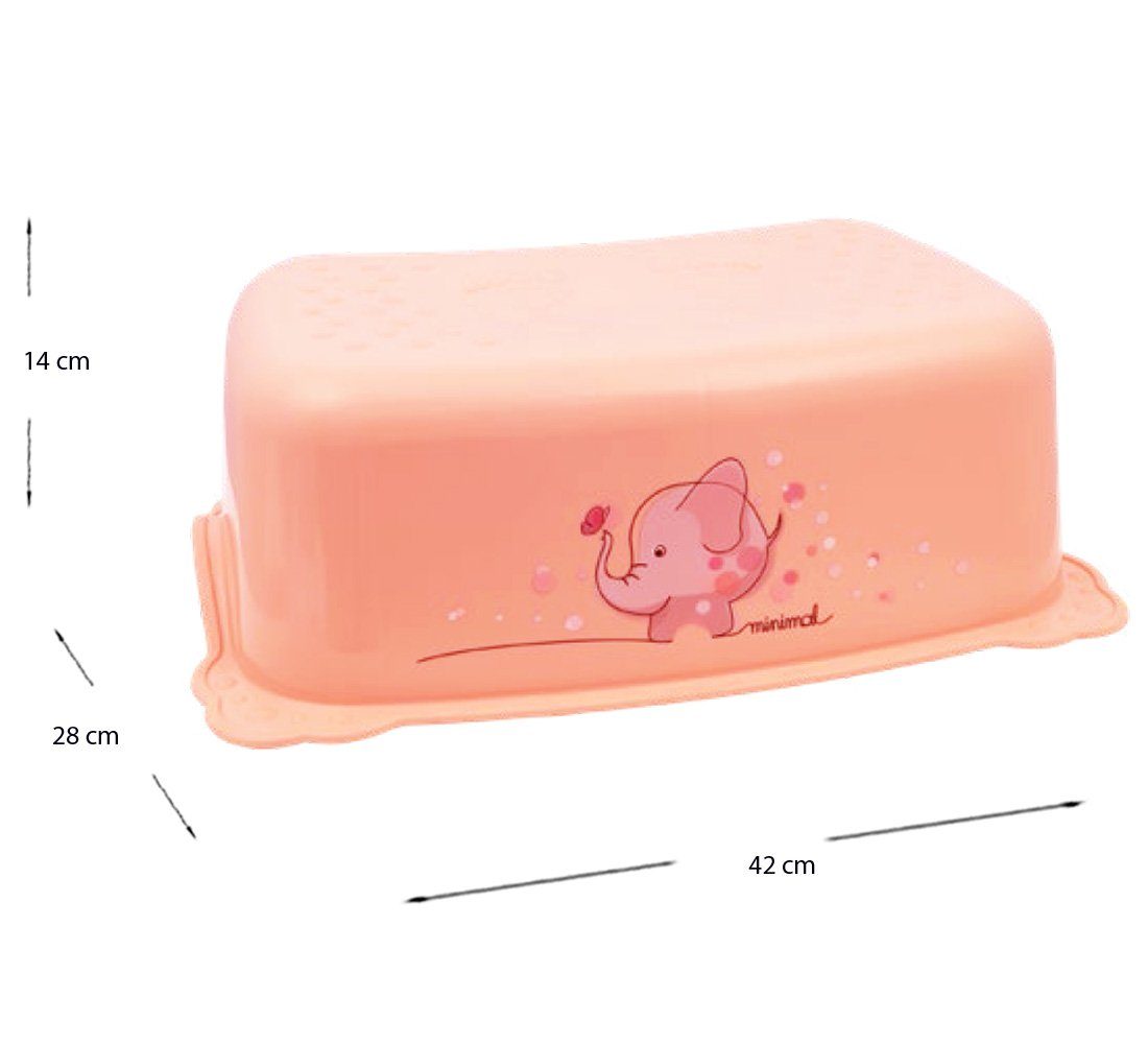 Maltex Babybadewanne 5 Teile SET – Aufsatz, cm, - Elefant Hocker WC Wanne, in Wanne Premium.set 5 (Made Sitz, Europe tlg), Badeset Topf, Rosa 84 Baby