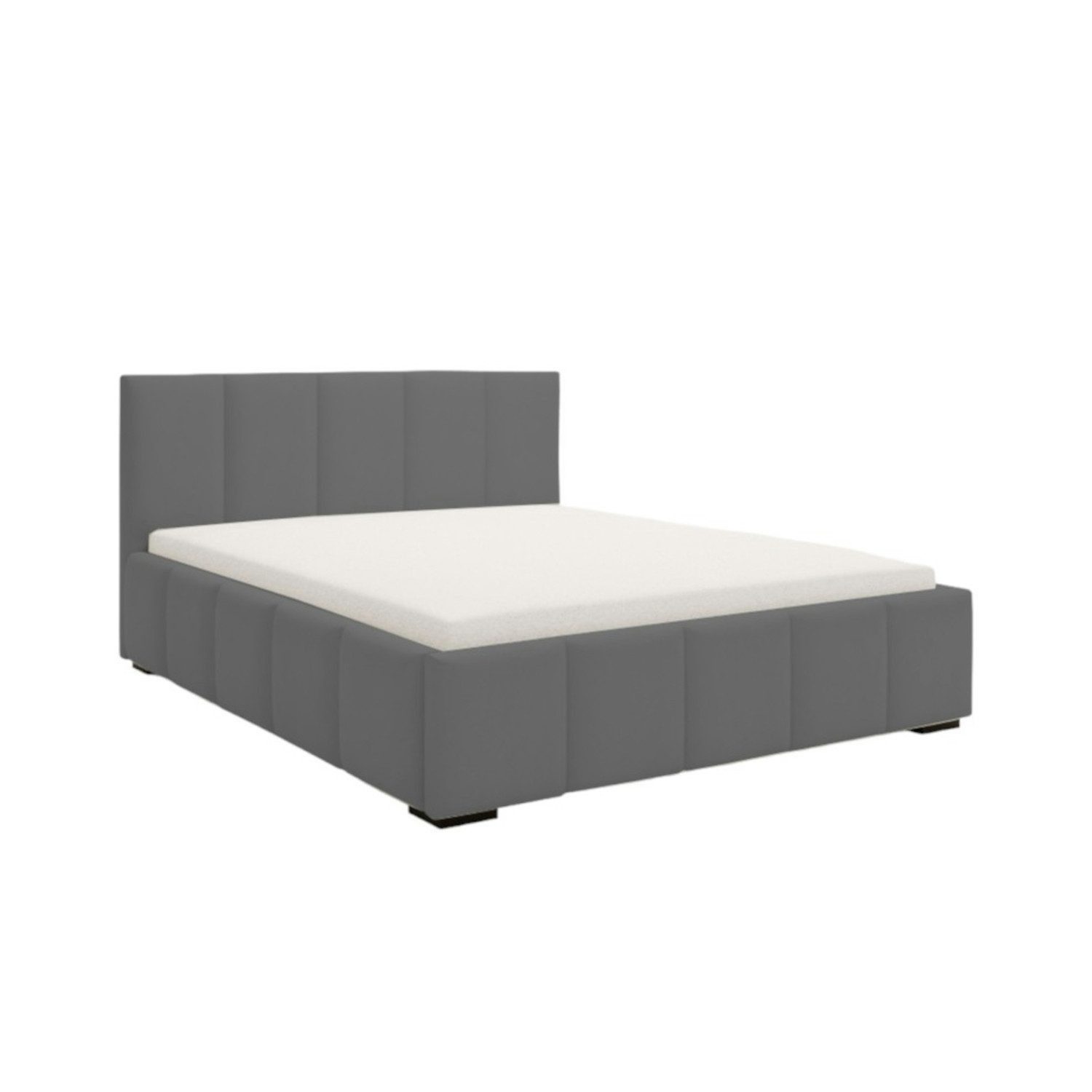 MOEBLO Polsterbett PASADO 140x200 (Doppelbett mit Kopfstütze, Rahmenbettgestell, Stauraumbett), gepolstertes Kopfteil, mit Bettkasten und Lattenrost
