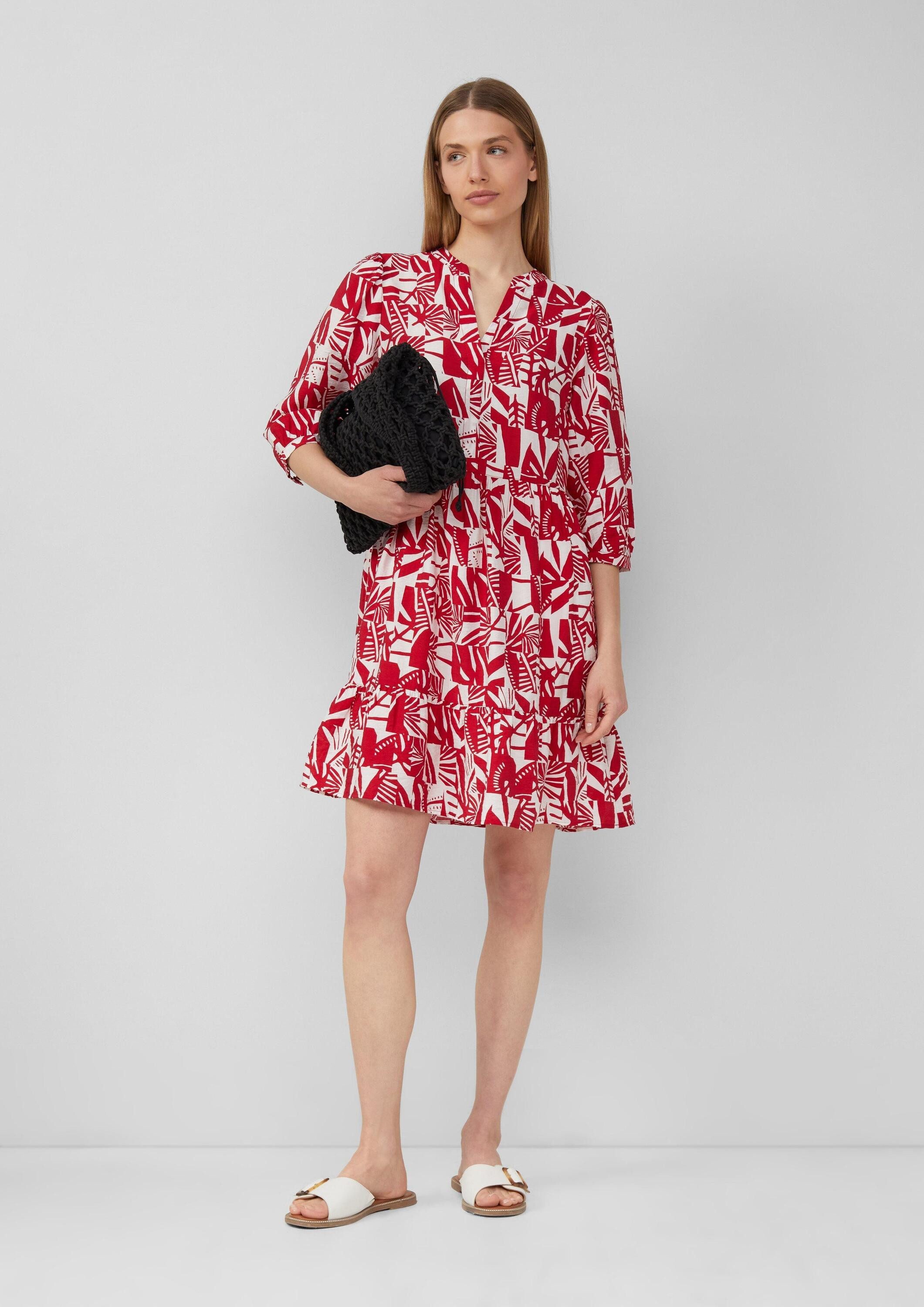 s.Oliver Minikleid Kleid Strukturiertes Kleid aus Viskosemix mit Eingrifftaschen