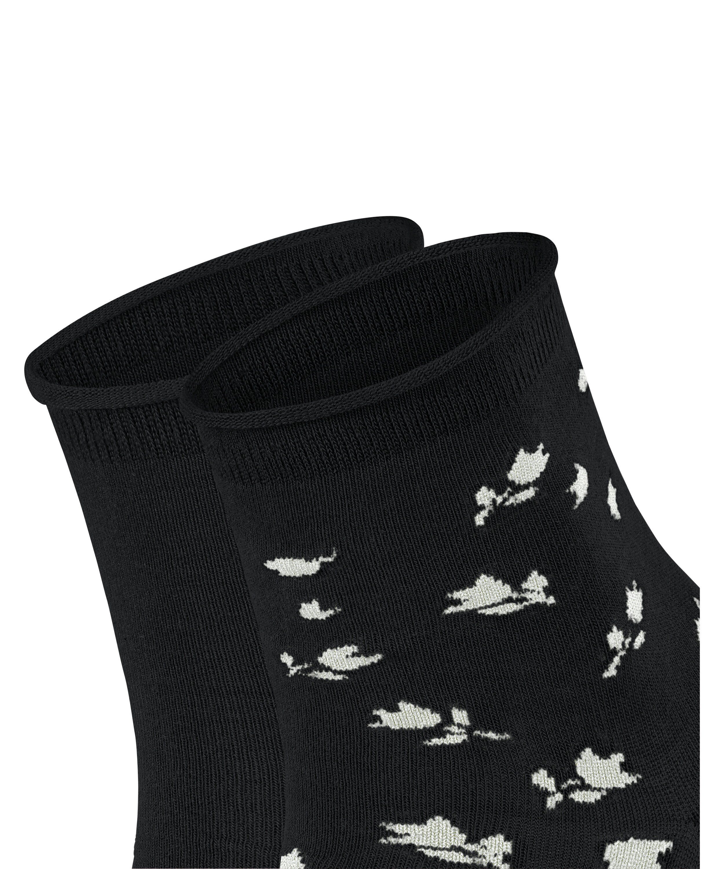 2-Pack (2-Paar) Mini Socken black (3000) Flower Esprit