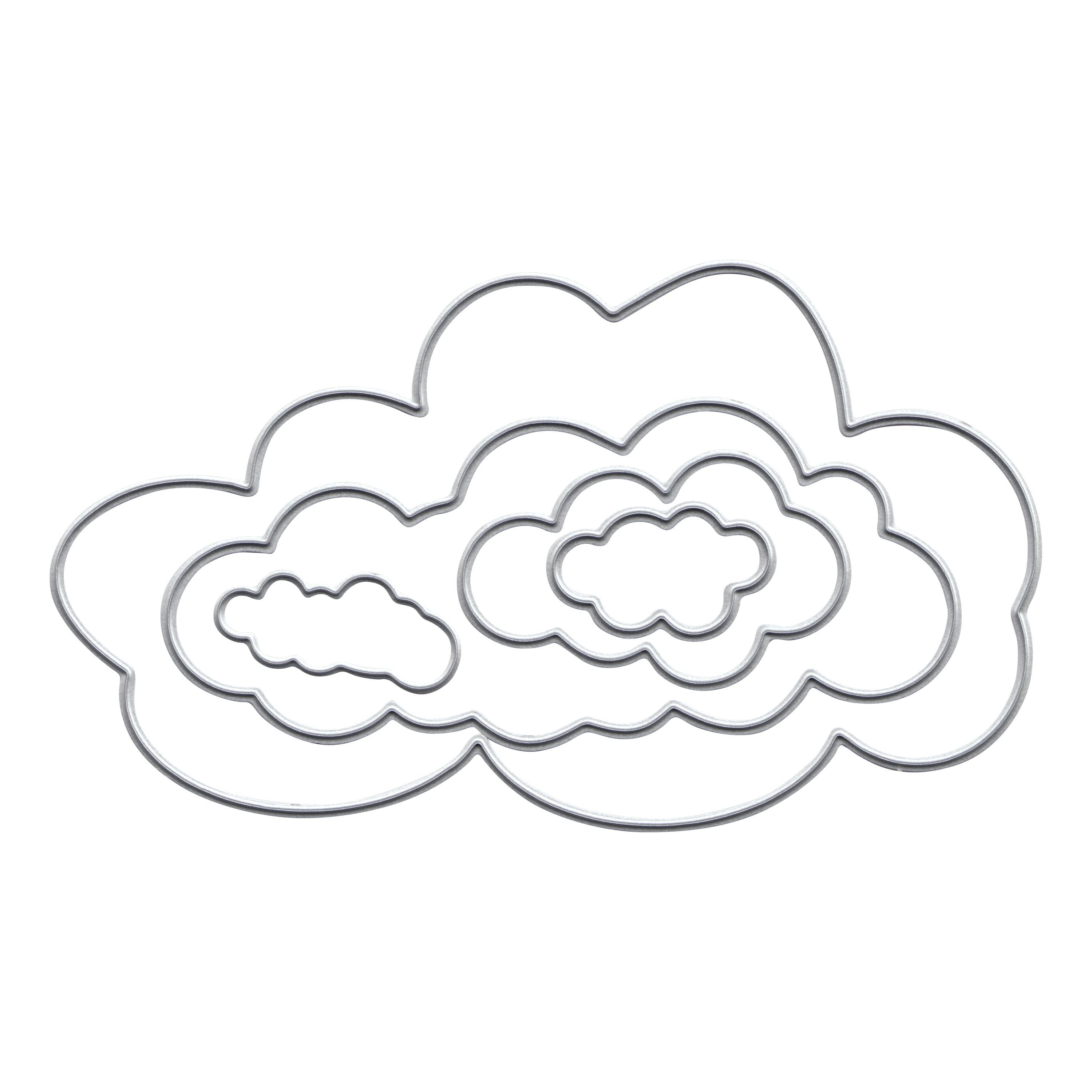 FINDit Motivschablone Stanzschablone Wolken, 5 Stück