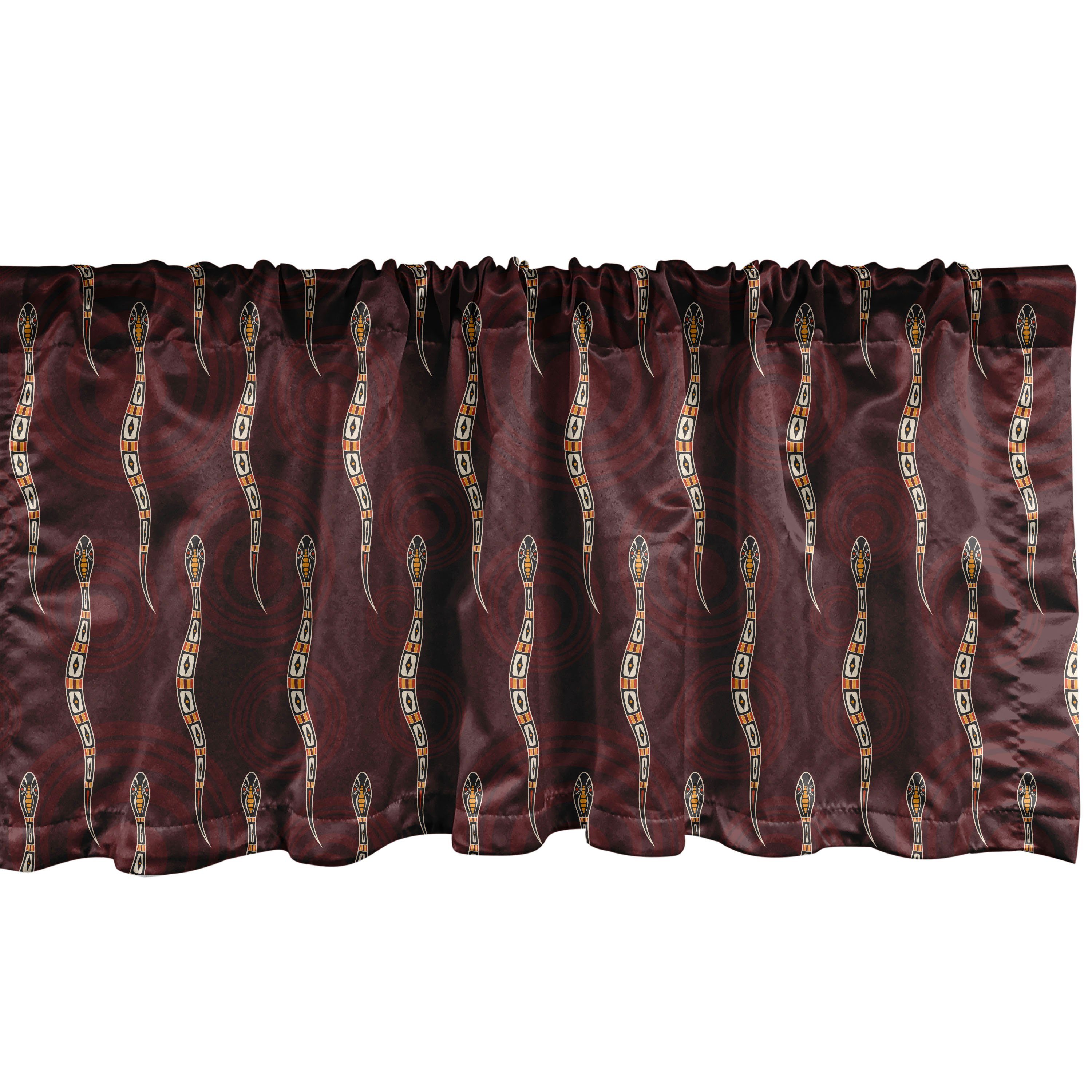 Scheibengardine Vorhang Volant für Küche abstrakte Aboriginal Abakuhaus, Schlangen Schlafzimmer Dekor Microfaser, mit Stangentasche