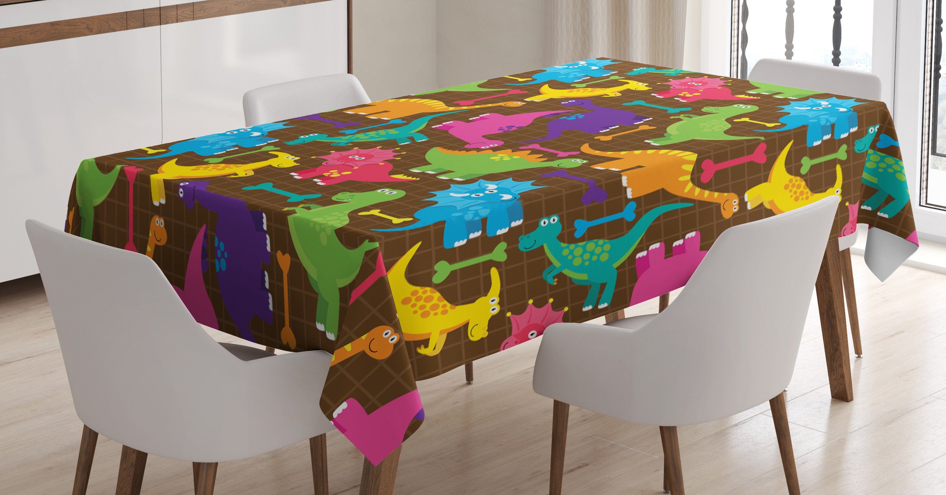 Abakuhaus Tischdecke Farbfest Waschbar Für den Außen Bereich geeignet Klare Farben, Tyrannosaurus Baby Wild Dinos Kinder | Tischdecken