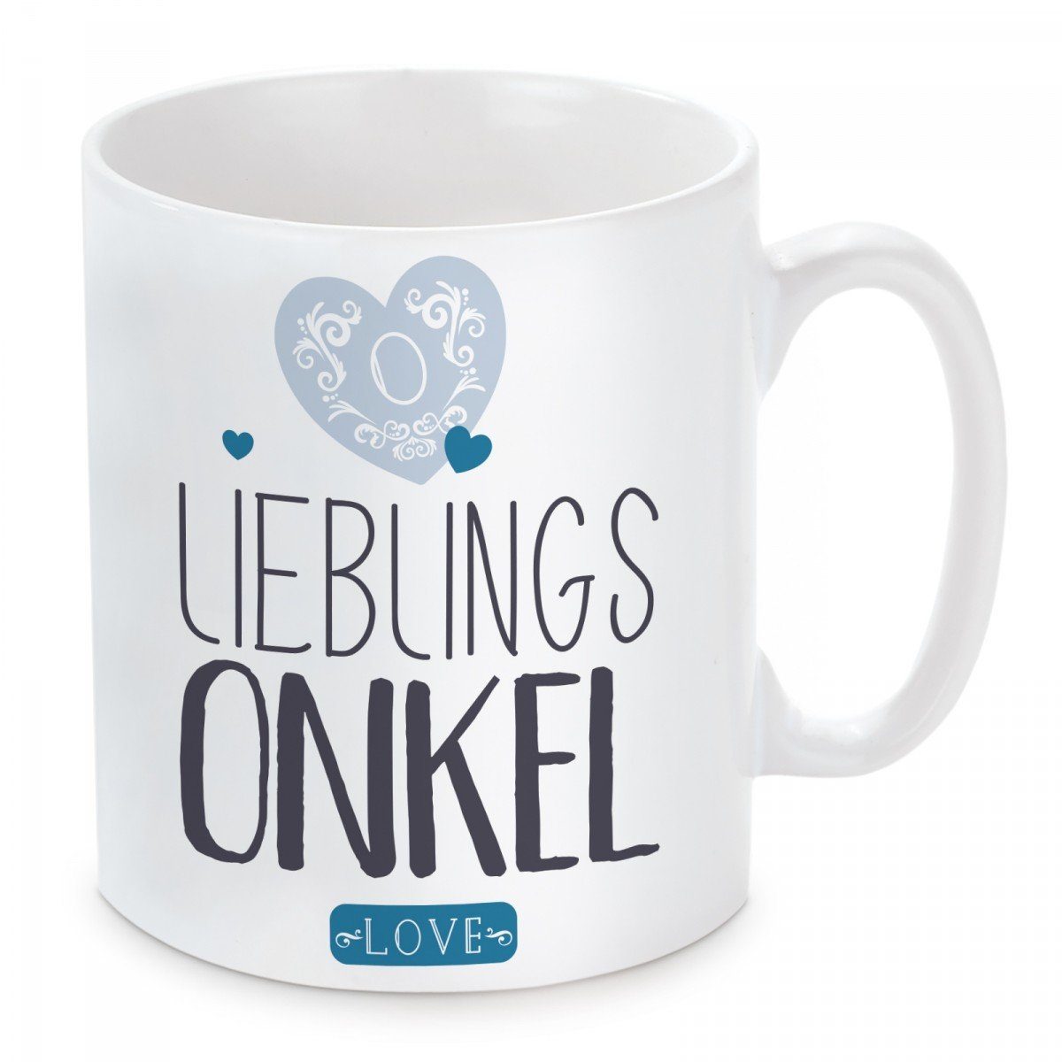 Herzbotschaft Tasse Kaffeebecher mit Motiv Lieblings Opa, Keramik, Kaffeetasse spülmaschinenfest und mikrowellengeeignet