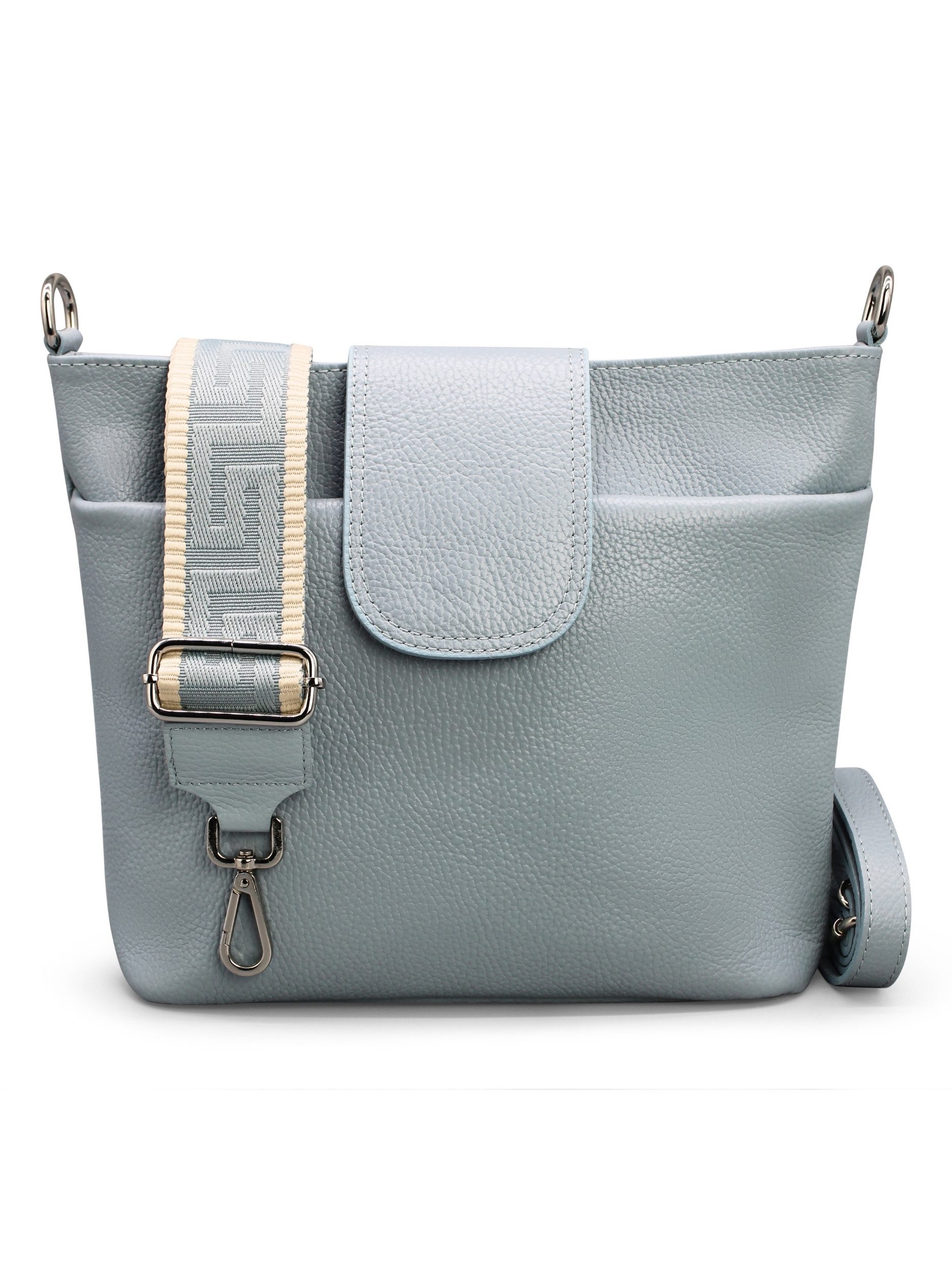 Adel Bags Schultertasche SARA Umhängetasche für Damen, Schultertasche aus Echtleder, 20 Farboptionen, Hergestellt in Italien, mit 2 Riemen