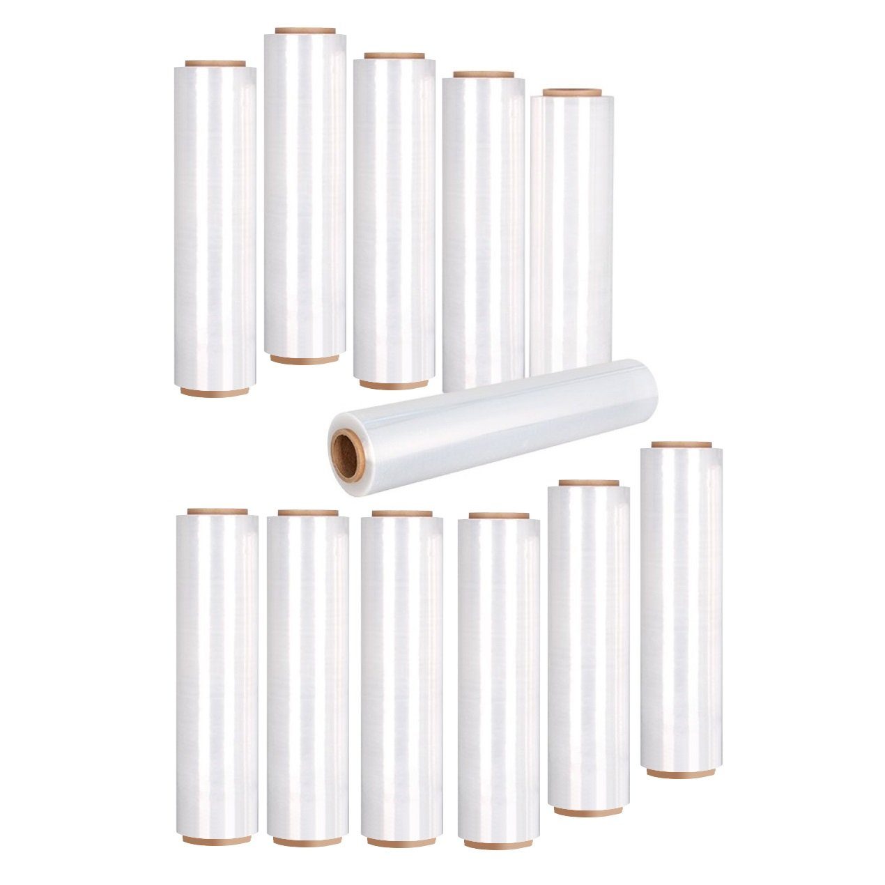 ARLI Schutzfolie 12x Stretchfolie Palettenfolie Verpackungsfolie Handstretchfolie, (17my, 12-St., 500mm x 300m), transparent 