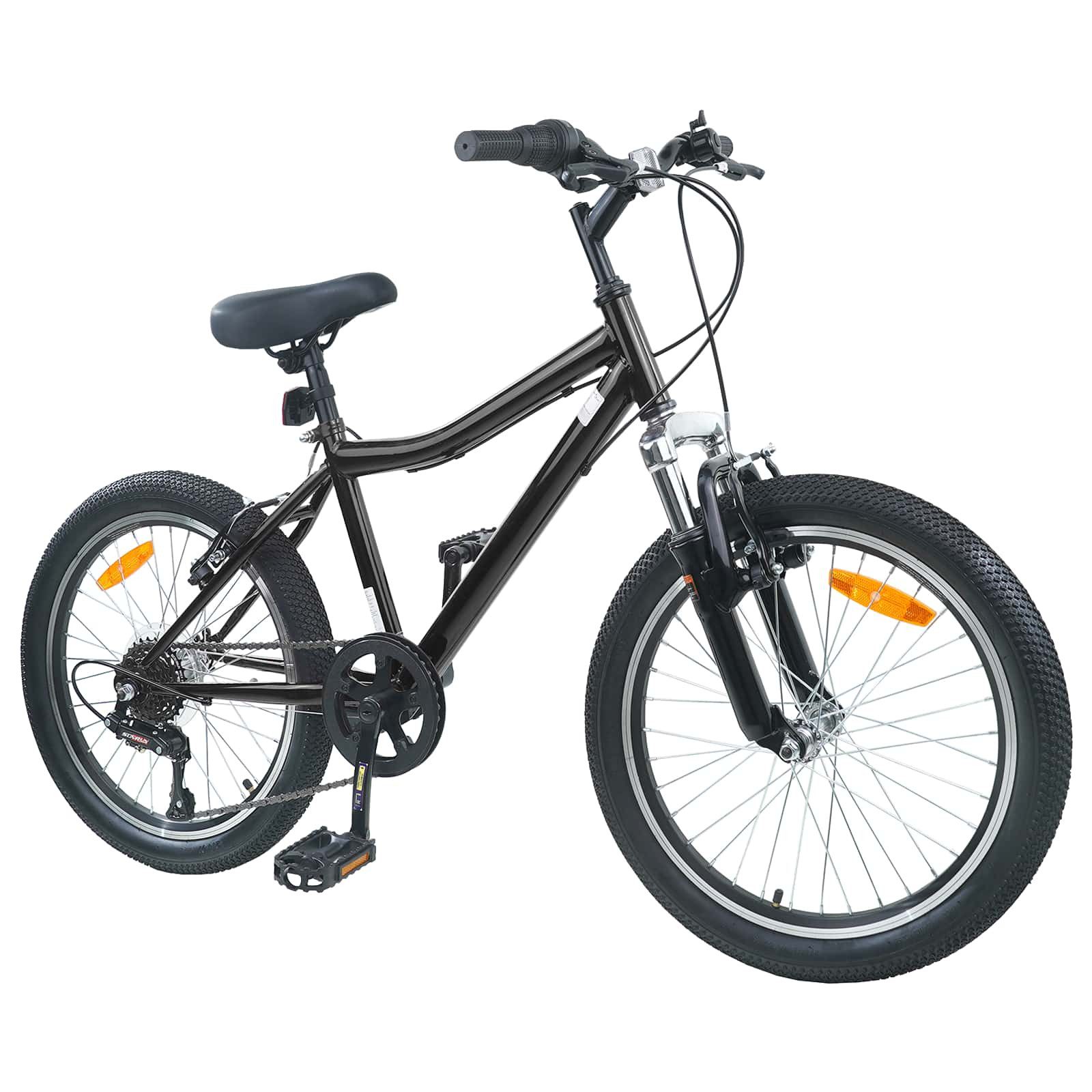 vidaXL Kinderfahrrad 137 x 54 x 79 cm Kinderfahrrad 20 Zoll 6-Speed für 6-11 Jahre alt Schw
