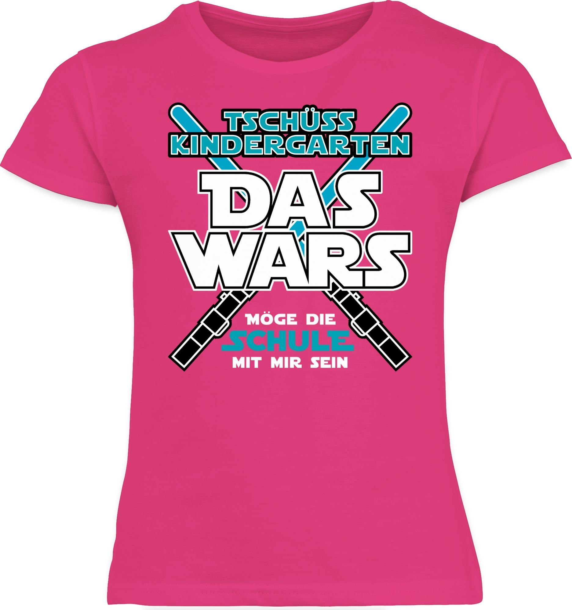 Shirtracer T-Shirt Das Wars Kindergarten Tschüss Kita Einschulung Mädchen 1 Fuchsia